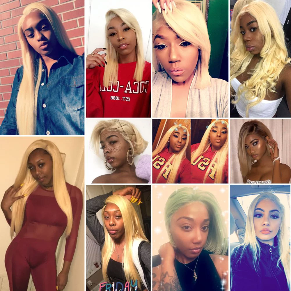 Brazilian Hair Bundles 613 Bundles Human Hair Blonde Bundles Remy Human Hair Bundles Straight 3 Pcs 22”22”22” 100gram/Pc