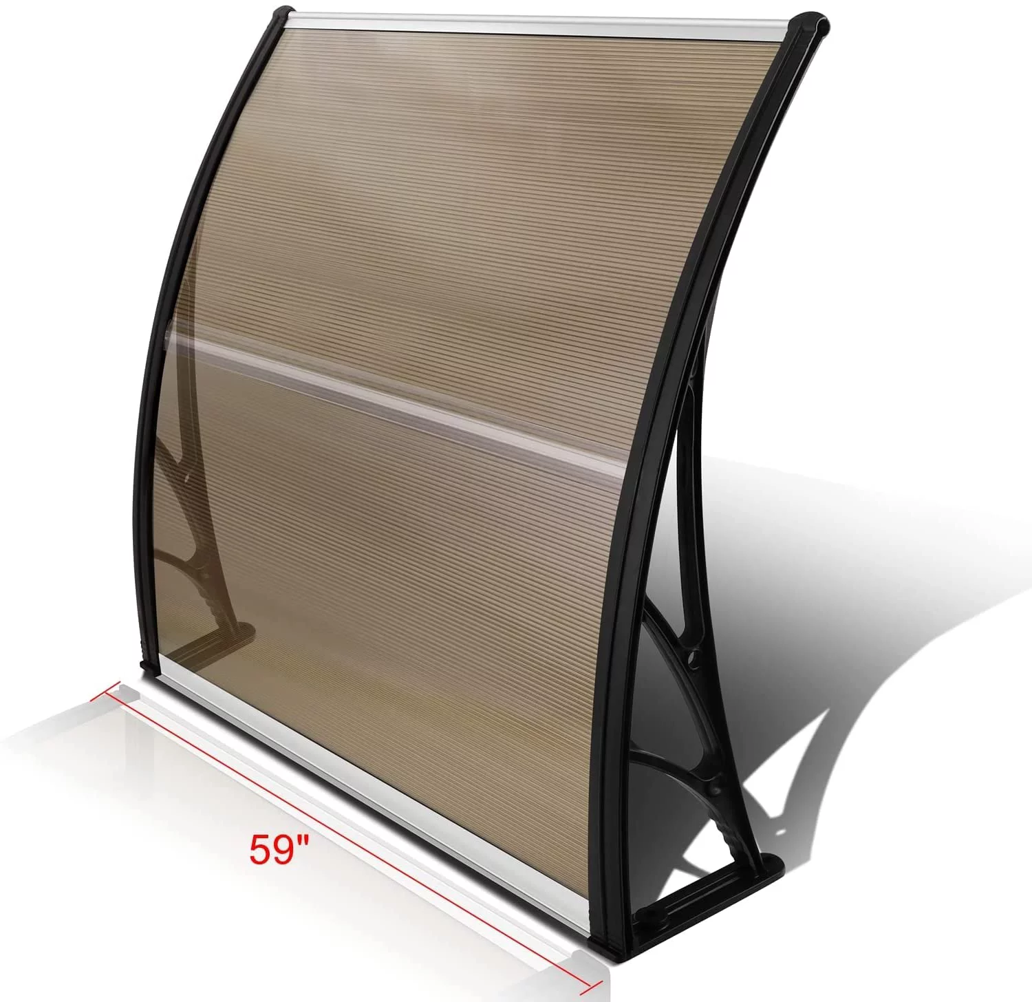 Magshion Window Awning & Door Canopy, Polycarbonate Transmittance PC Board, Cover Front Door & Outdoor Patio Awning Canopy, Rain, Snow, UV Protection Coffee Hollow Sheet(59x39.37)