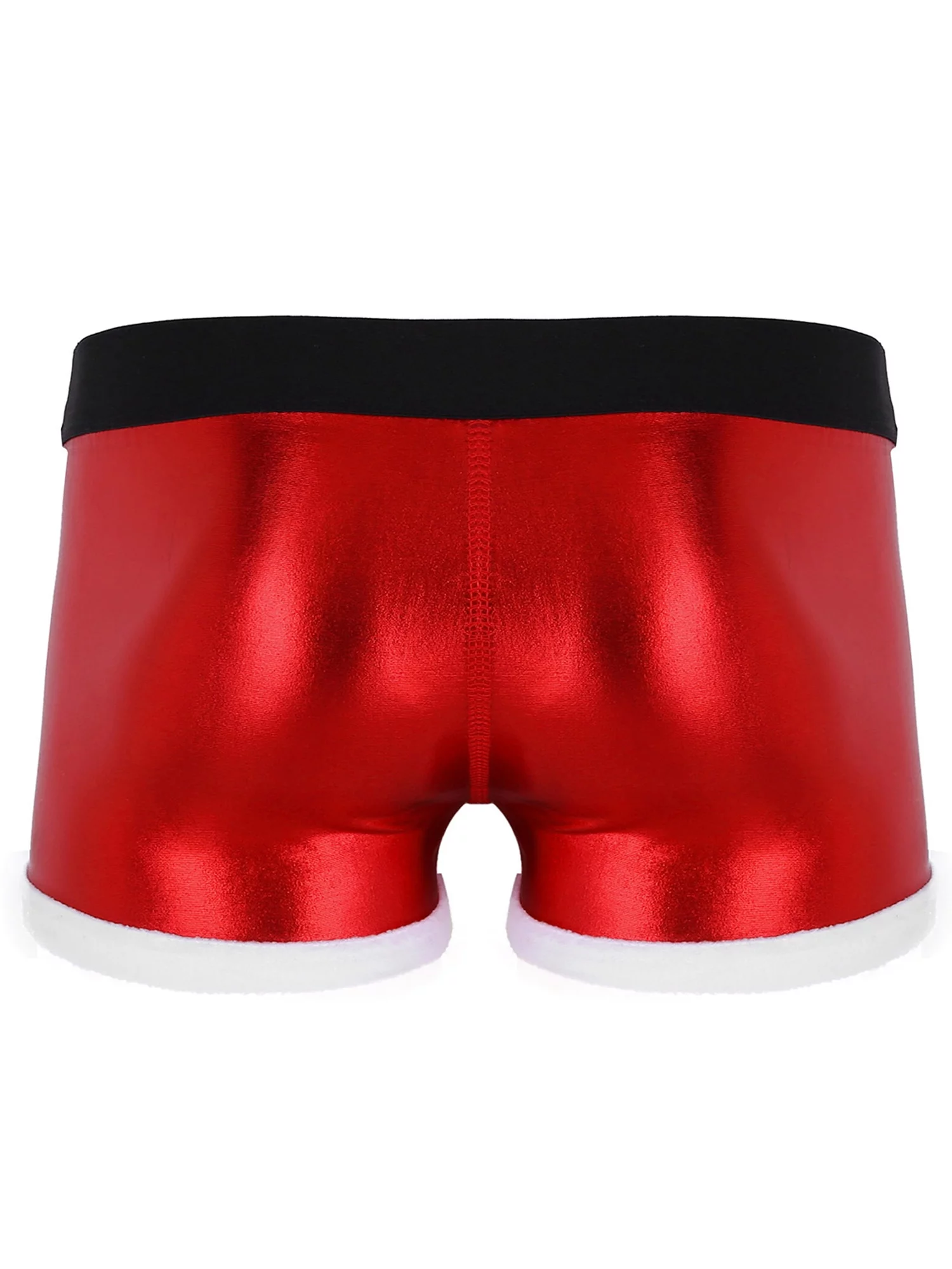 YEAHDOR Mens Christmas Santa Claus Costume Underpants Faux Leather Boxer Briefs