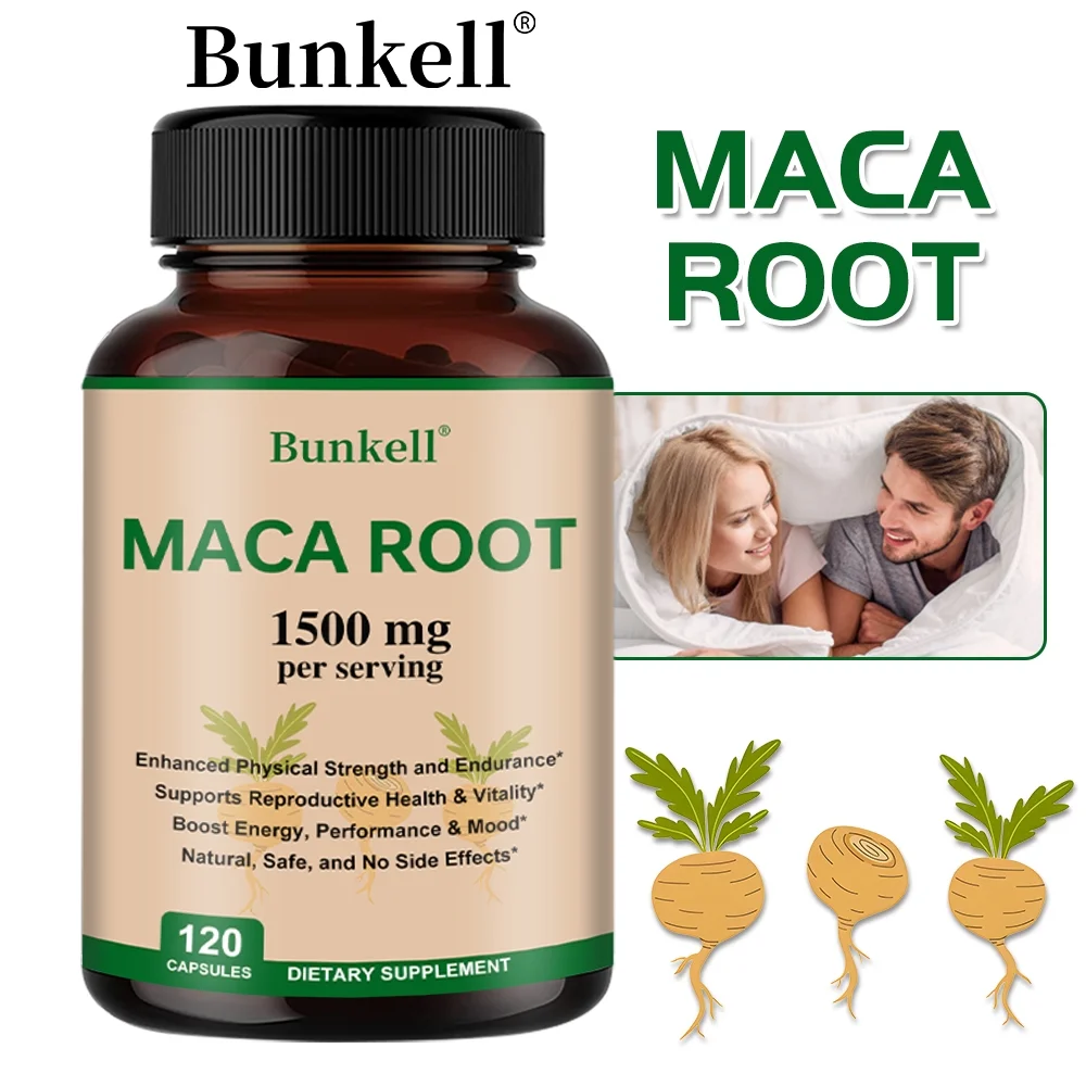 Bunkell Maca Root Capsules - Increase energy and stamina, improve mood 120 capsules
