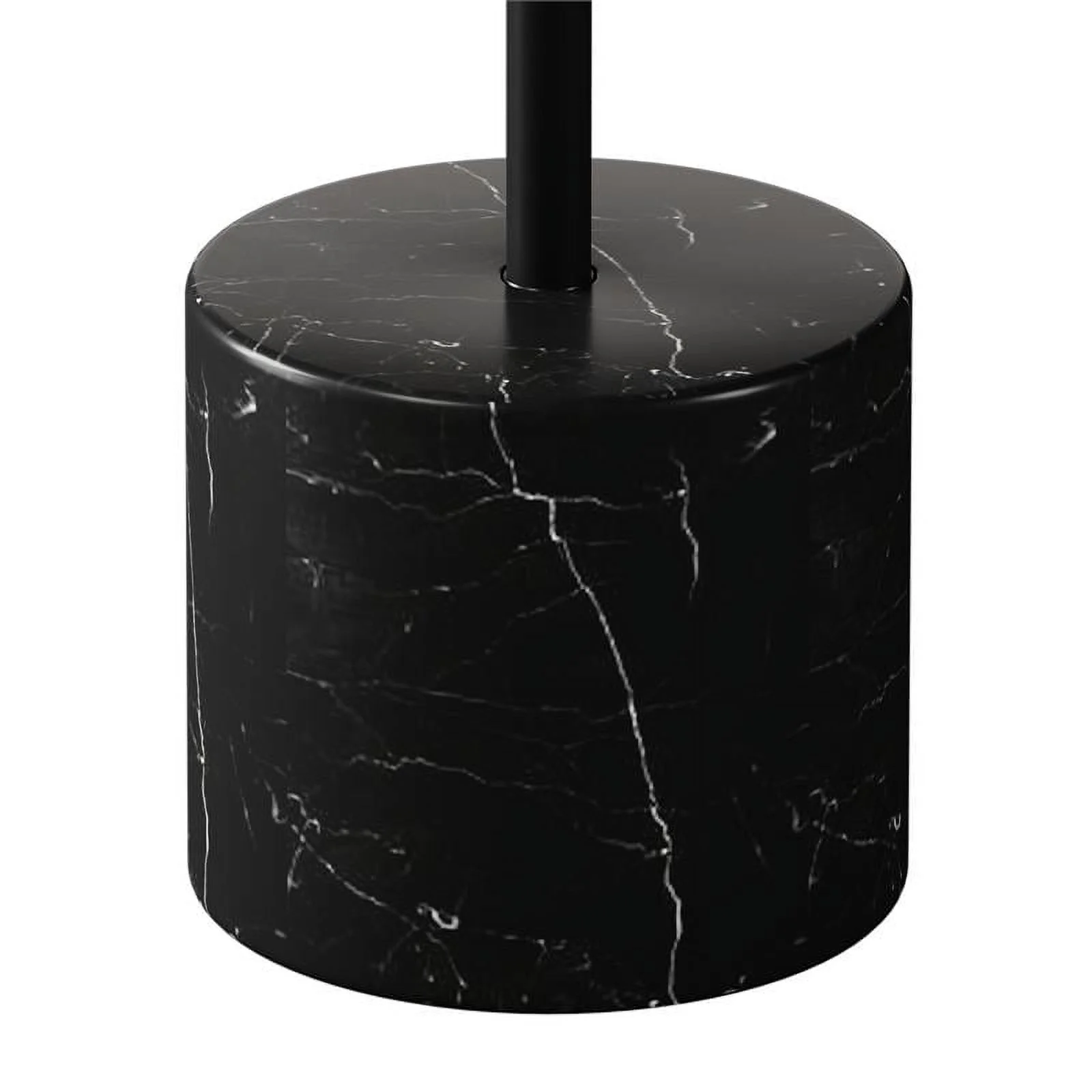 Maklaine 17.3 inches Mid-Century Marble and Metal Coffee Table in Black