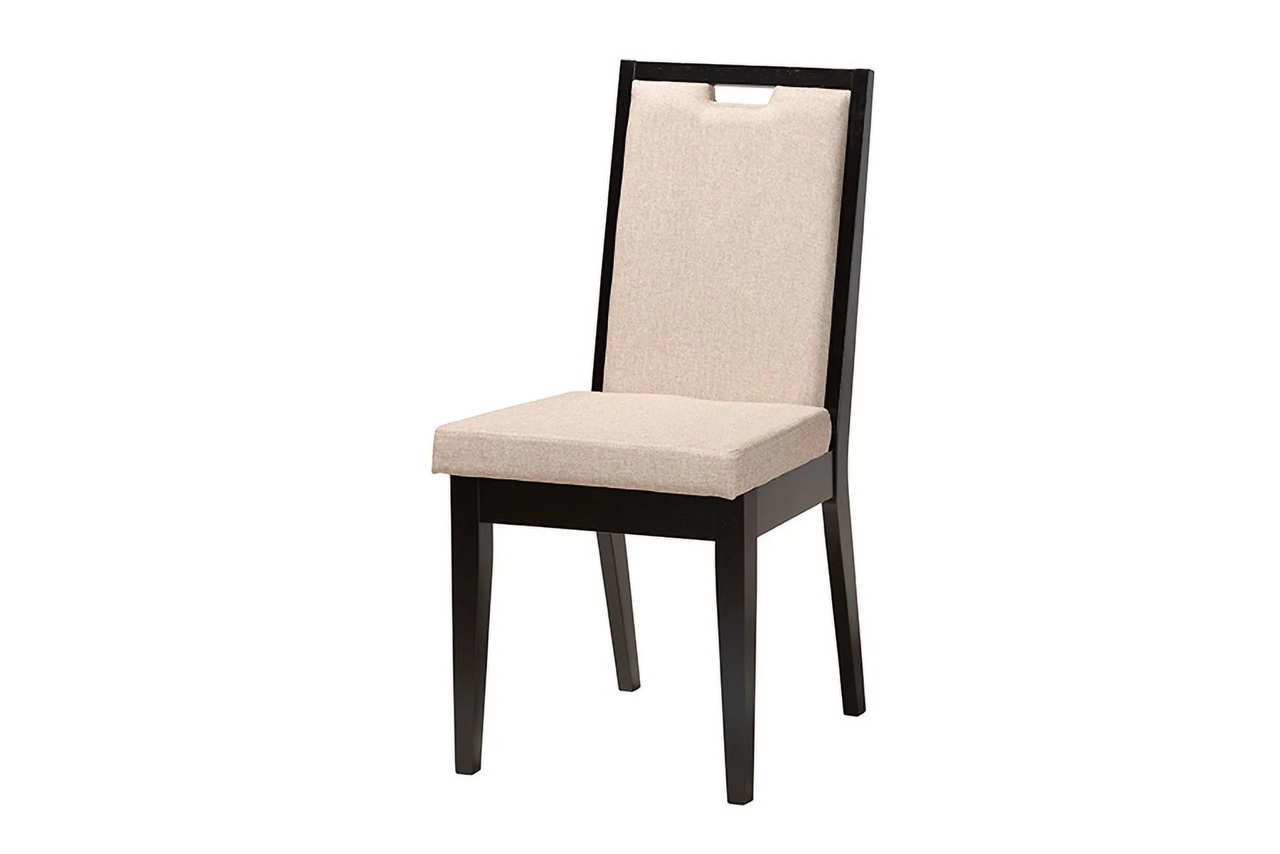 Baxton Studio Rika Modern Sand Fabric and Dark Brown Finished Wood 5-Piece Dining Set