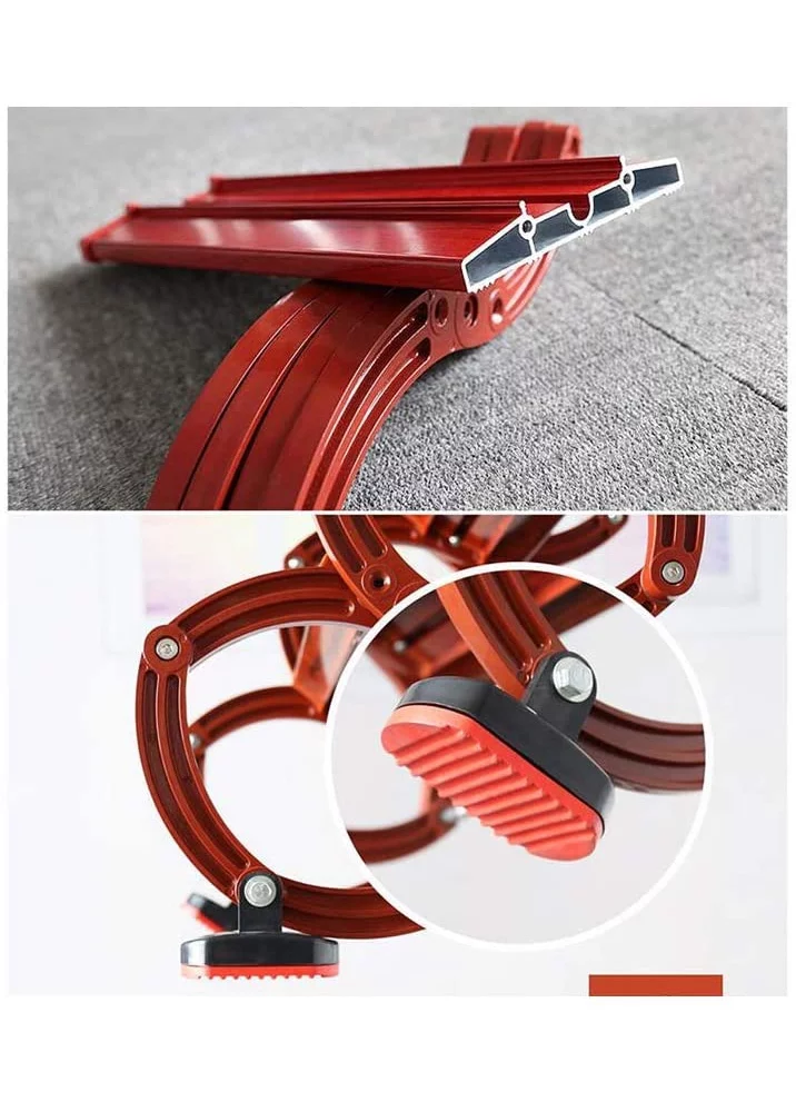 INTSUPERMAI Ceiling Pulldown Attic Folding Ladder 12 Steps 9.8ft Height Red Titanium Magnesium Alloy