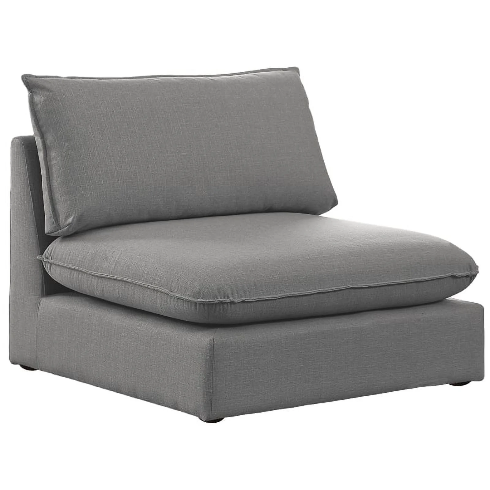 Meridian Furniture Mackenzie Grey Durable Linen Textured Armless