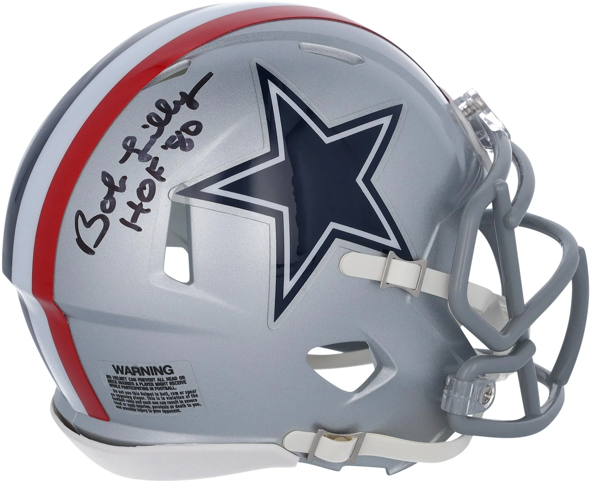 Bob Lilly Dallas Cowboys Autographed Riddell 1976 Throwback Speed Mini Helmet 