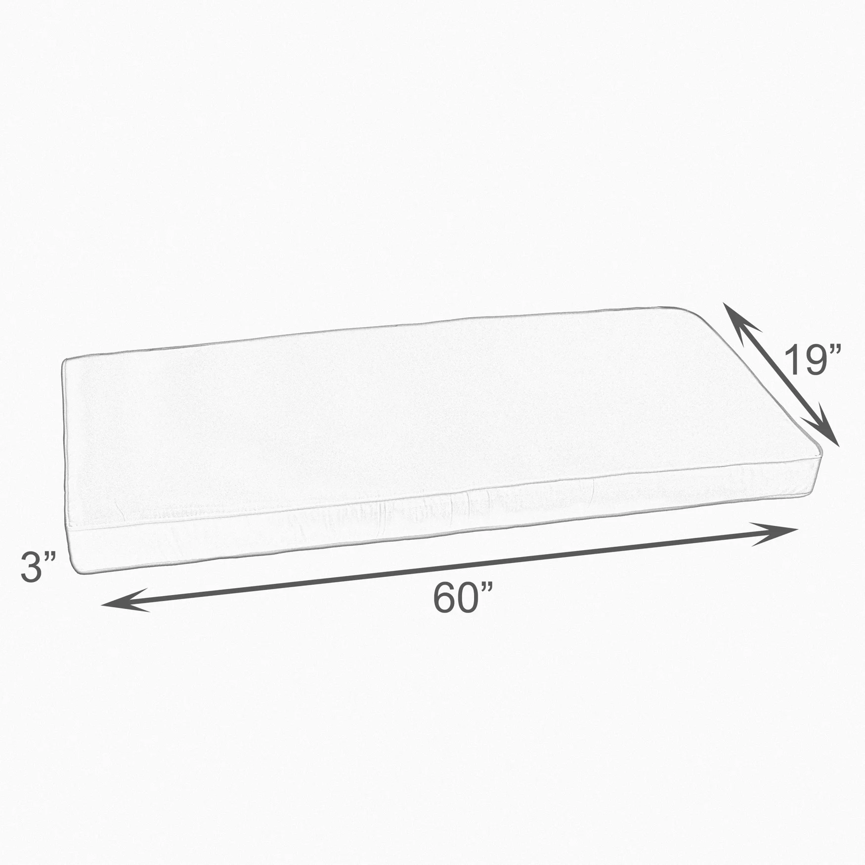 Sorra Home Indigo and Cream Indoor/Outdoor Bench Cushion, Corded