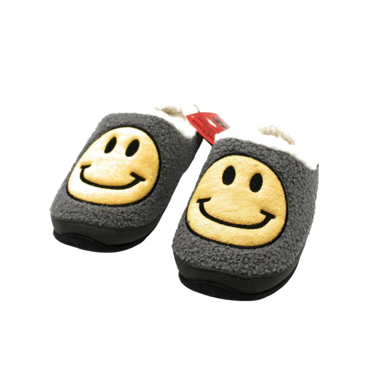 Deer Stags Men's Smiley Face Memory Foam Slipper - Charcoal (Size 12 US)