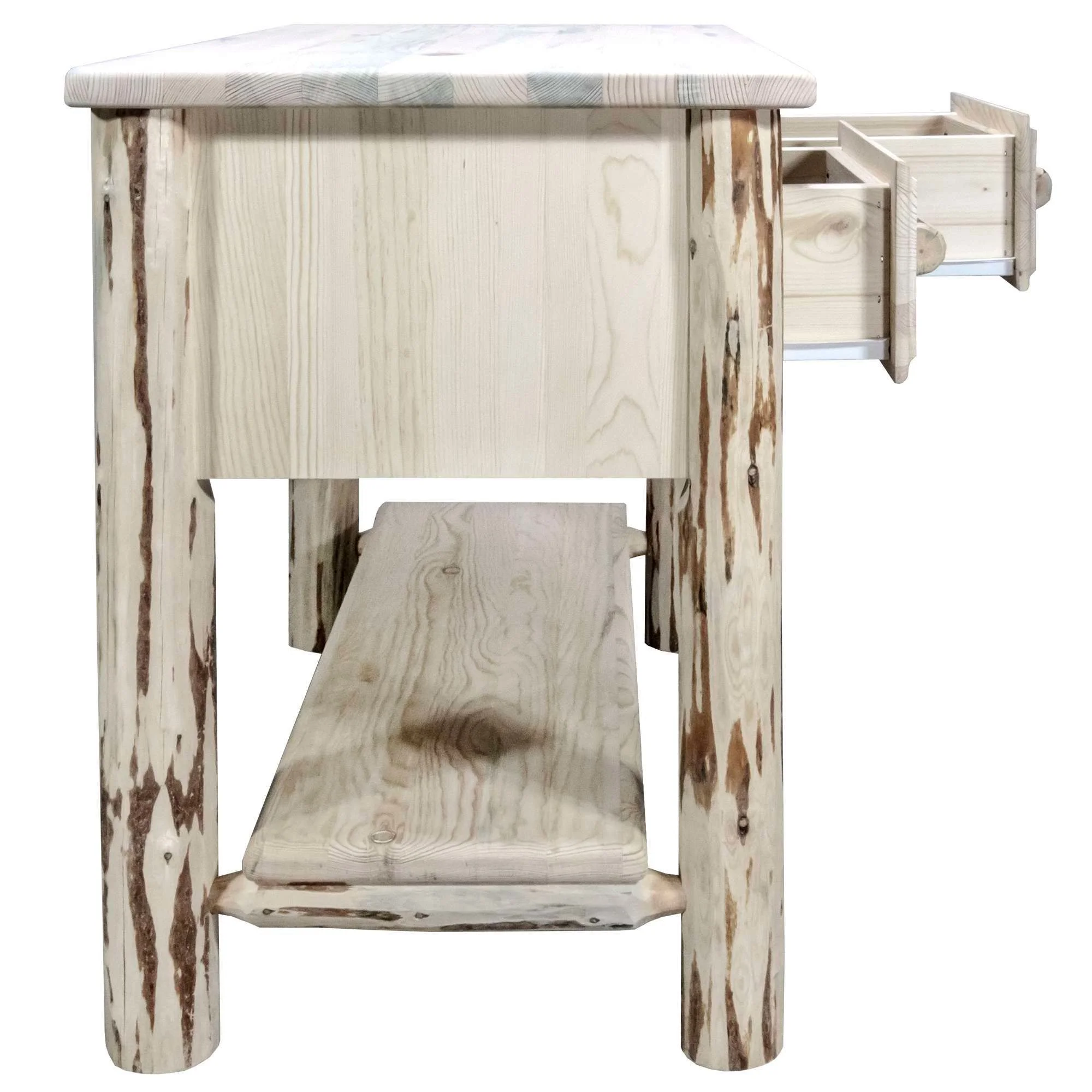 Montana Collection Console Table w/ 2 Drawers, Clear Lacquer Finish