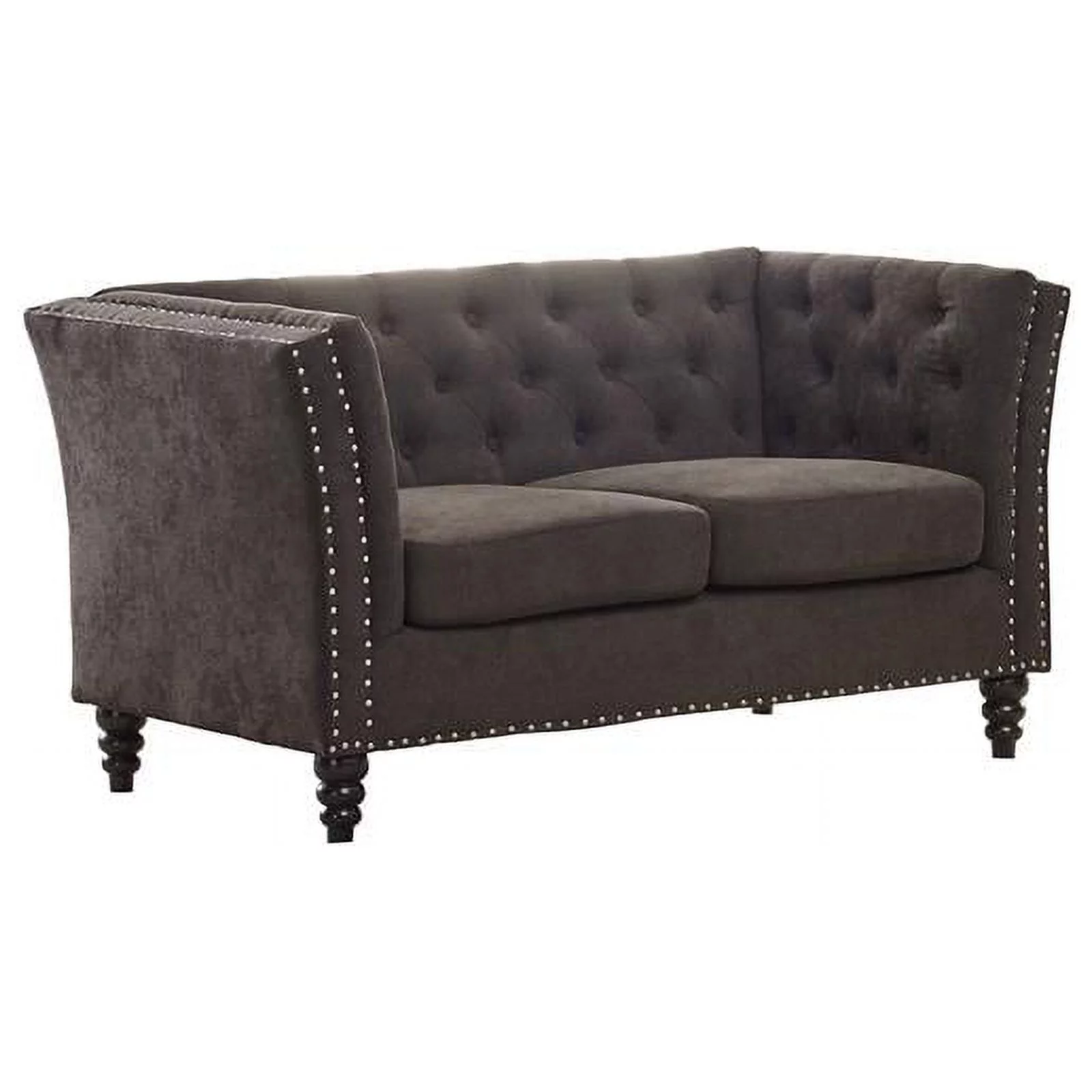 Home Square 3 Piece Set with Living Room Sofa Loveseat and Chair in Brown