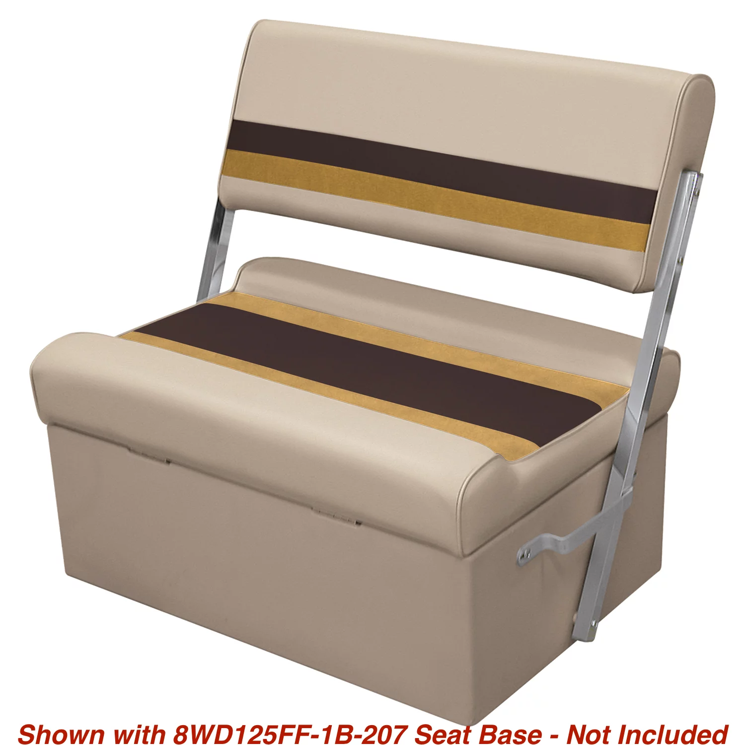 Wise 8WD125FF-1010 Deluxe Series Pontoon Flip Flop Bench Seat and Backrest Cushion Set, Sand/Chestnut/Gold