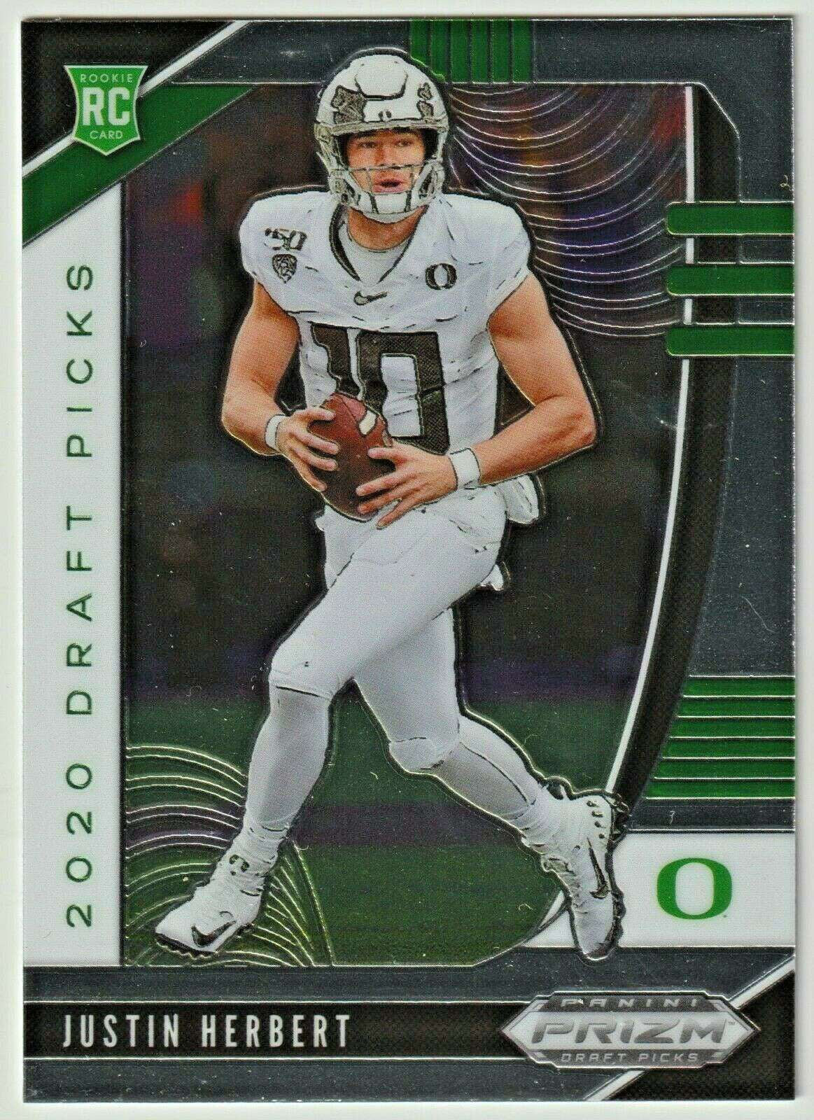 NFL 2020 Prizm Draft Picks Justin Herbert Single Sports Card #102 (Rookie Card)