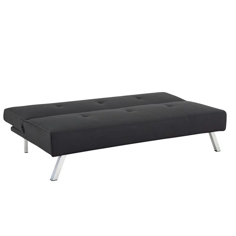 Serta Sloan Dream Lift Convertible Sofa in Tufted Black Fabric