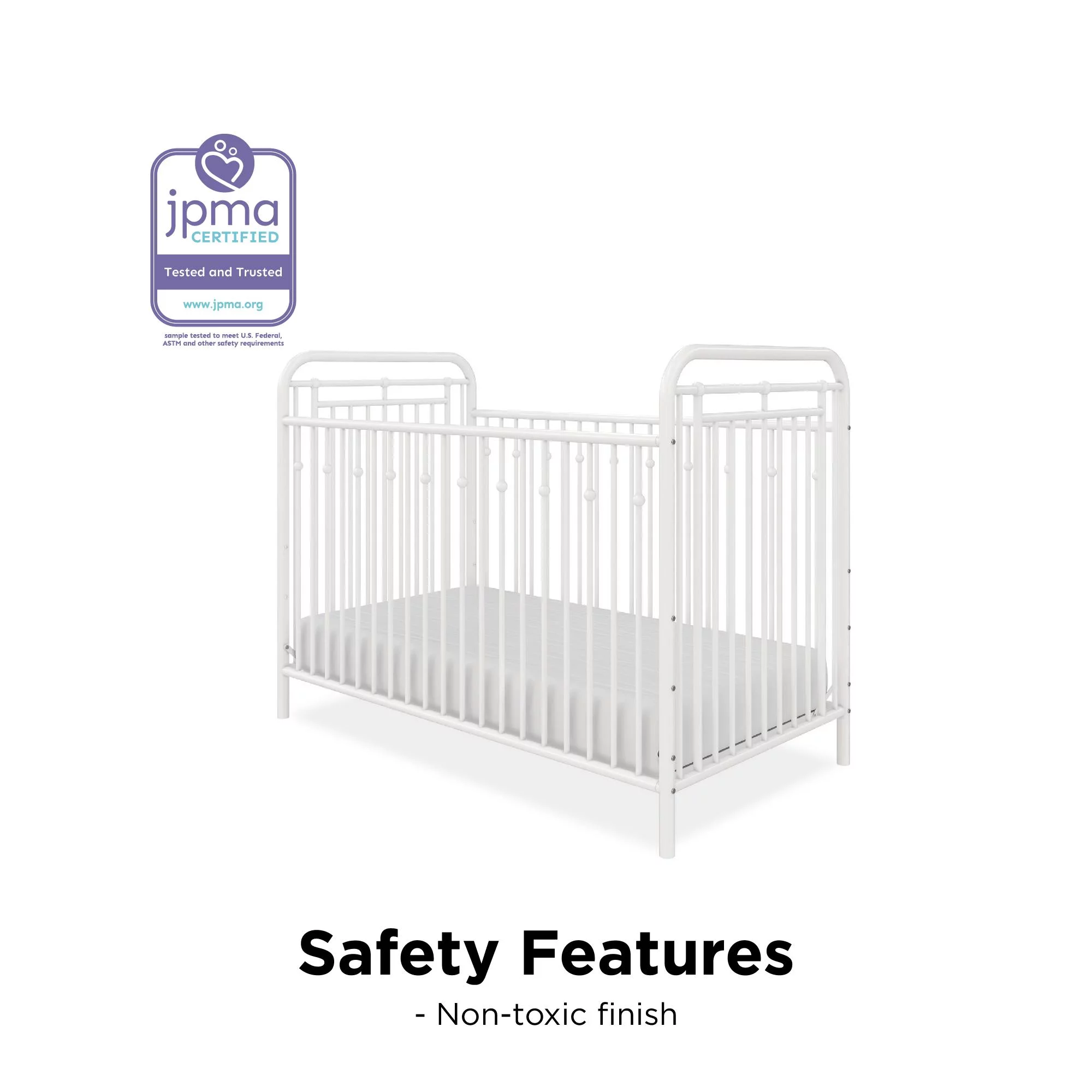 Little Seeds Monarch Hill Hawken Metal Crib, Nursery Furniture, White