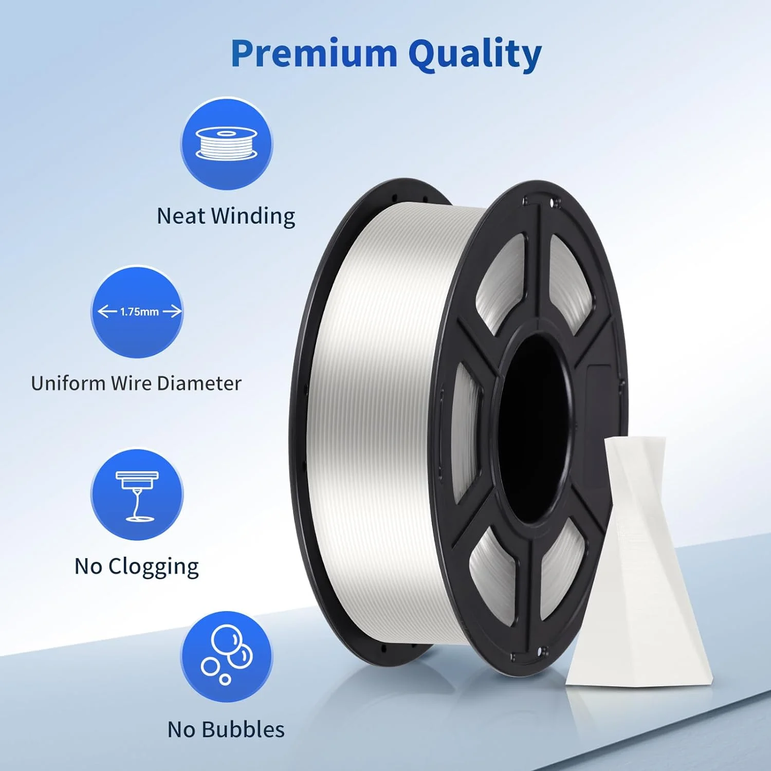 ANYCUBIC PLA 3D Printer Filament, 3D Printing PLA Filament 1.75mm Dimensional Accuracy +/- 0.02mm, 1KG Spool (2.2 lbs), Transparent