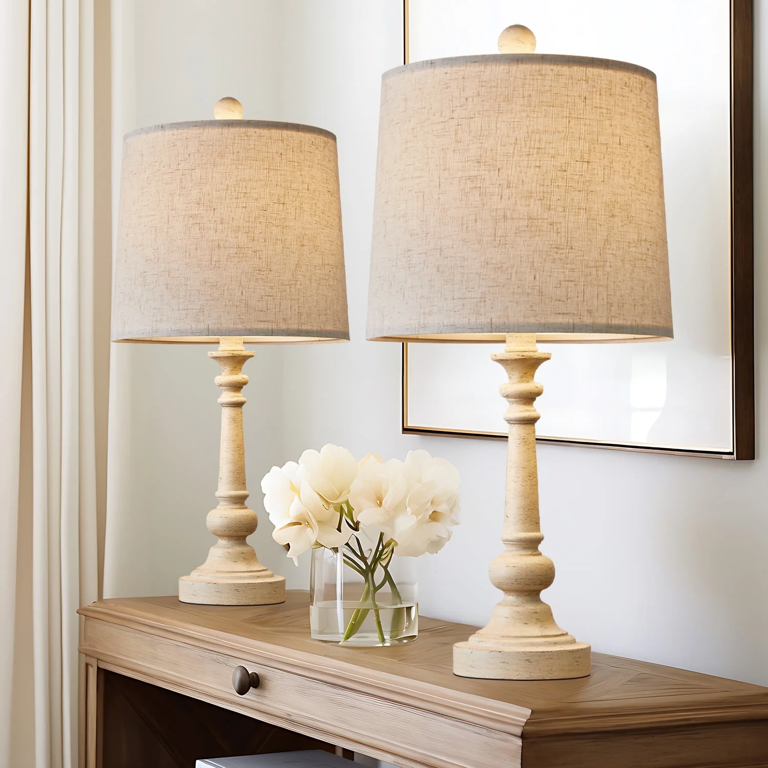 Oneach Retro Farmhouse Table Lamp Sets of 2 for Living Room Bedroom 21