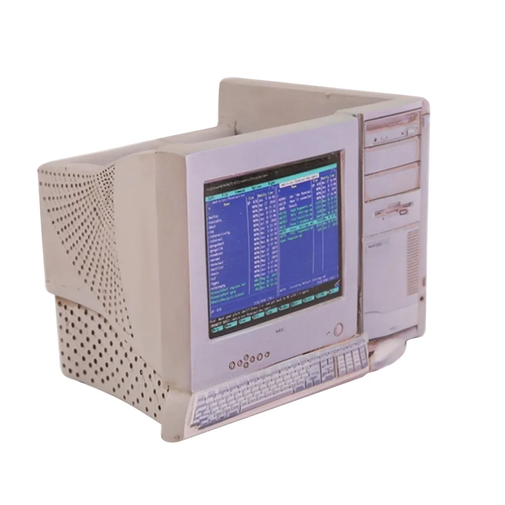 Qumonin Retro Succulent Planter Computer Design Resin Desk Flower Pot