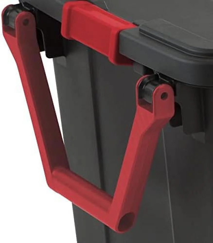 40 Gallon Black Plastic Wheeled Industrial Storage Box,Set of 2