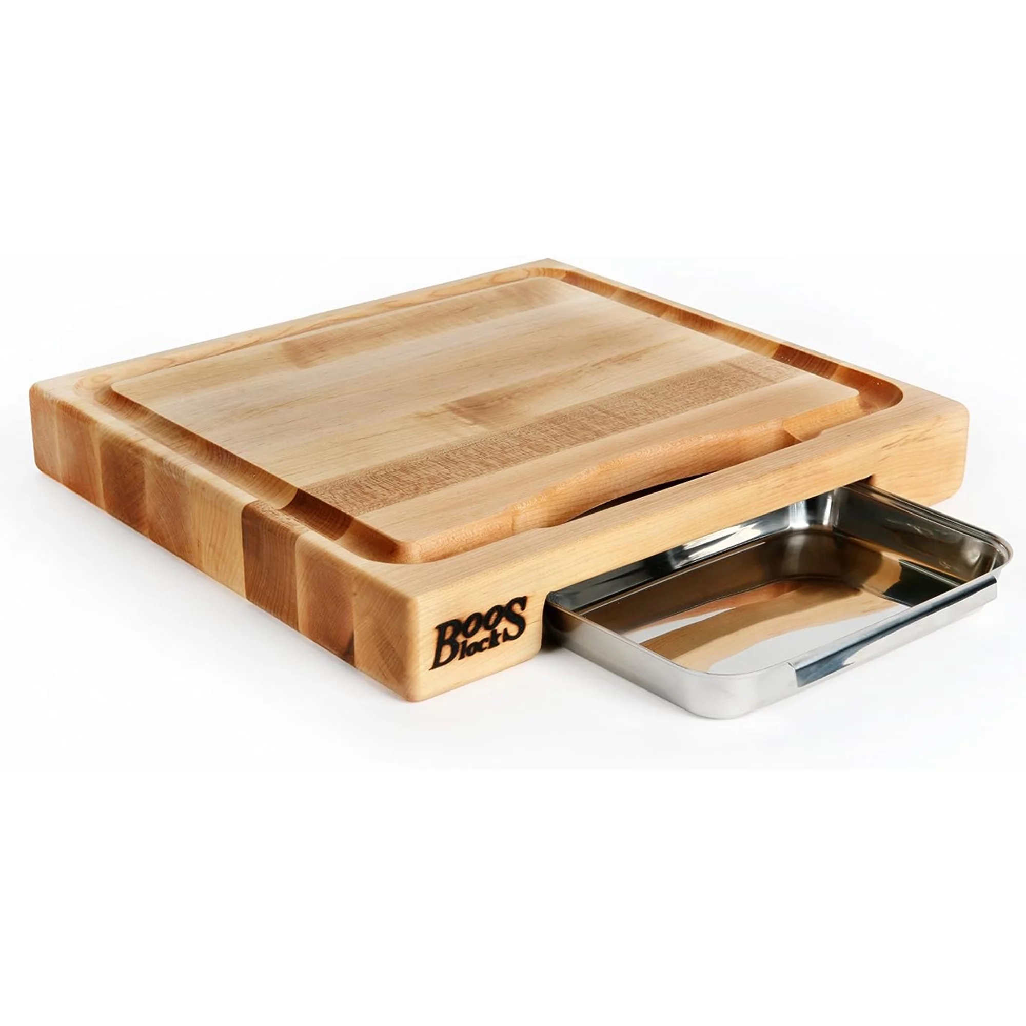 John Boos Newtown Prep Master Maple Cutting Board & Pan, 15