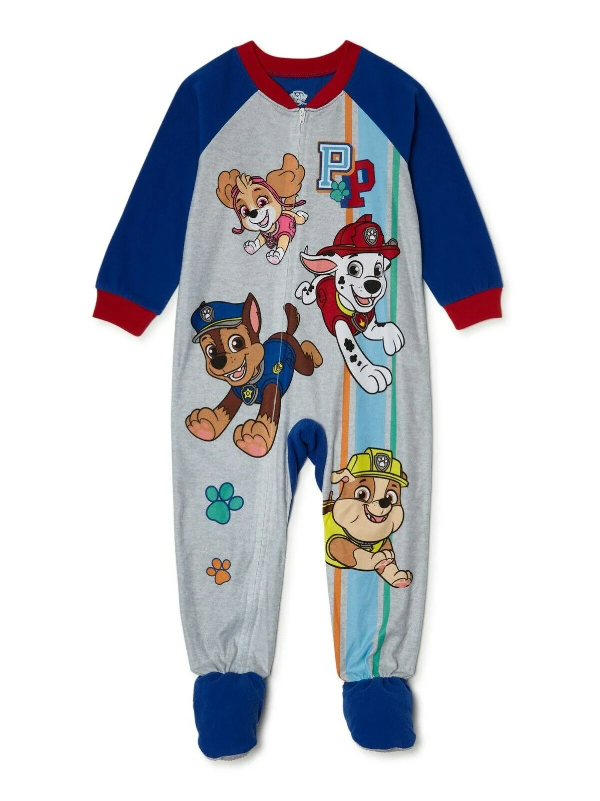 Nickelodeon Paw Patrol Footed Sleeper Blanket Pajama Boy Size 5T