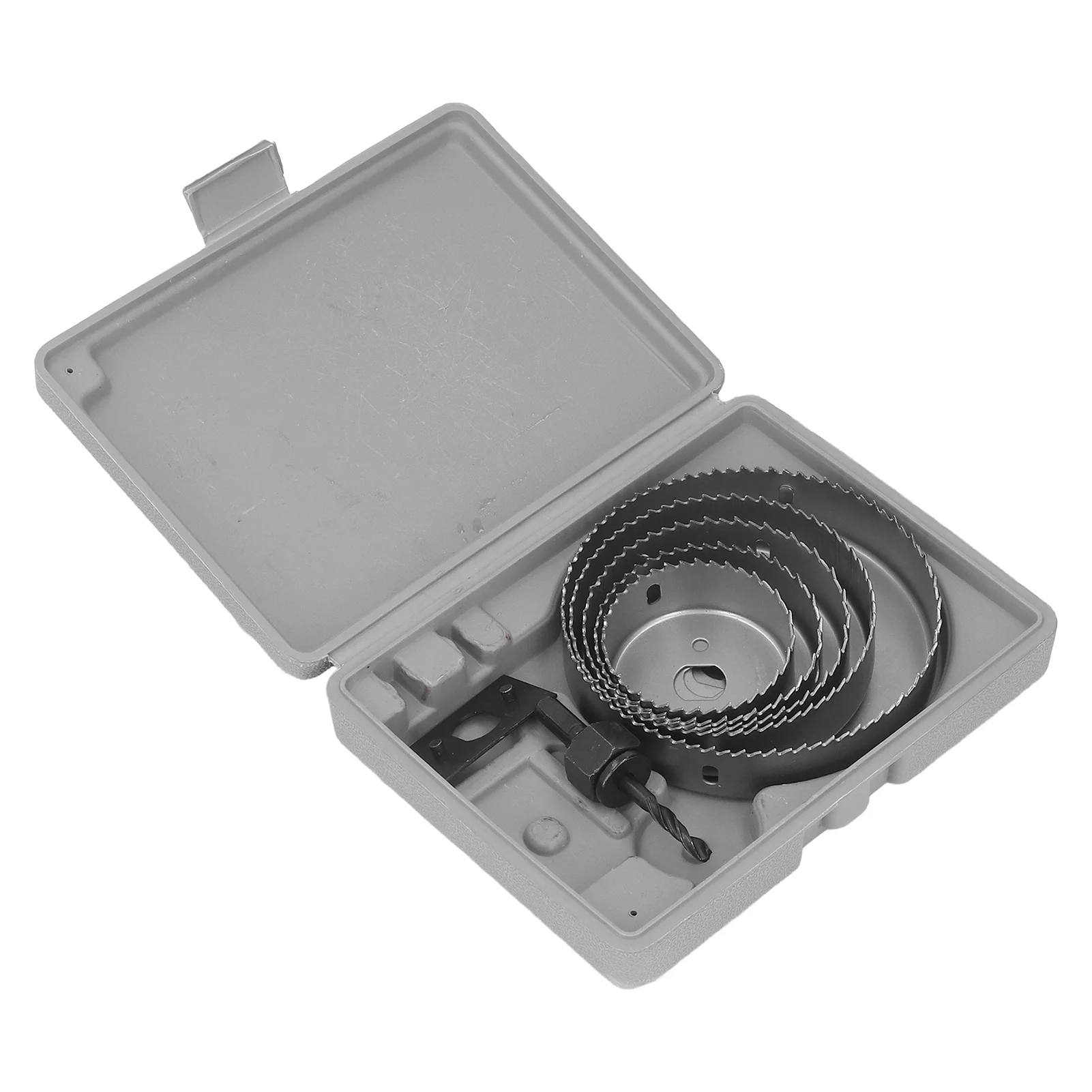 Hole Saw Kit, Woodworking Sawtooth Hole Cutter Set for Metal Plastic Wood Drilling 64mm 76mm 89mm 102mm 127mm