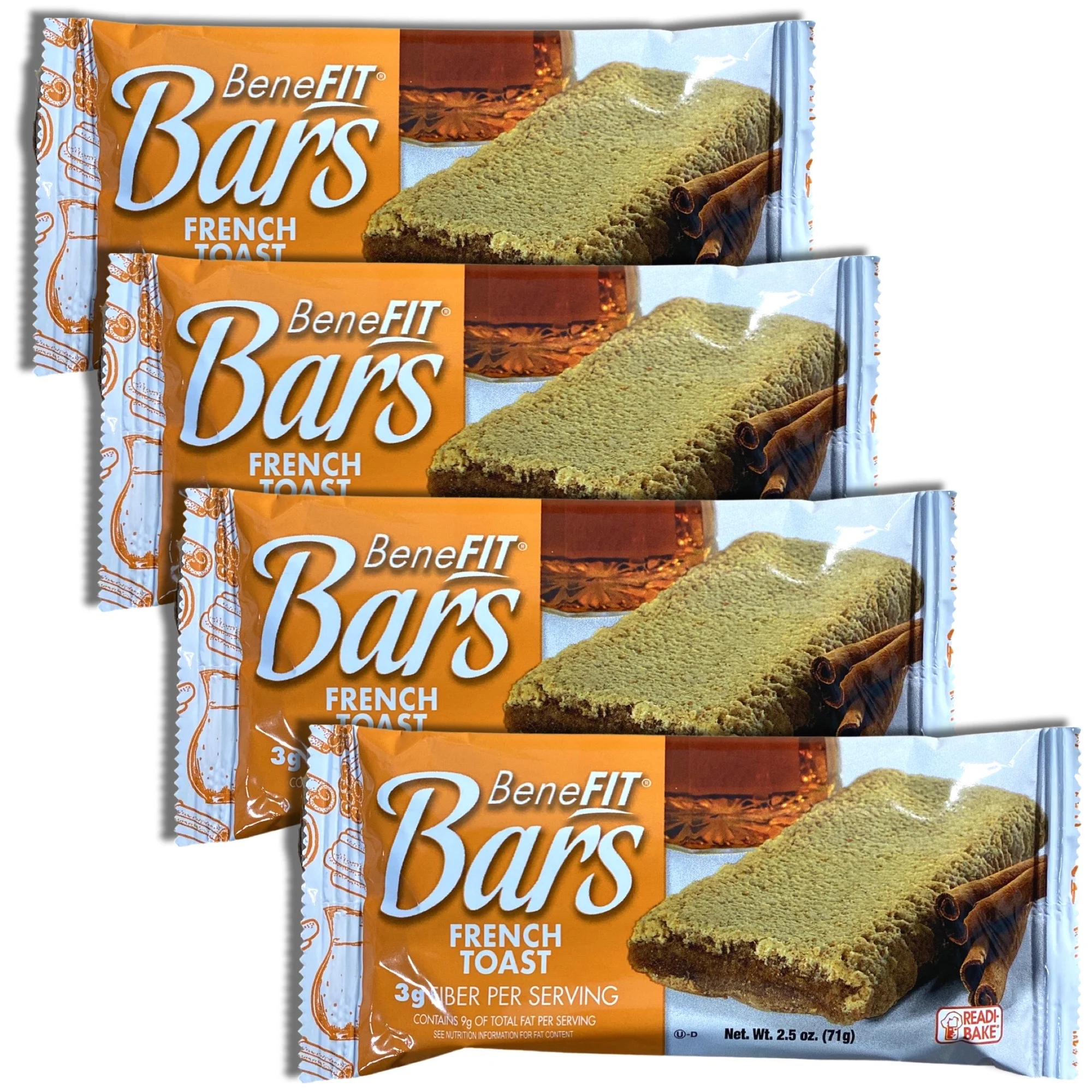 (3 pack) French Toast BeneFit Bars by Readi-Bake Bundled by Tribeca Curations | 2.5 Ounce | Value Pack of 12