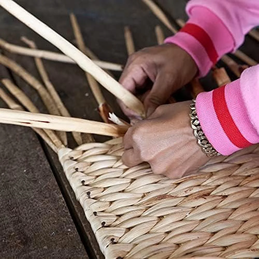 GVJMTKP 3 Tier X-Side End  Cabinet with 6 Wicker Baskets  White