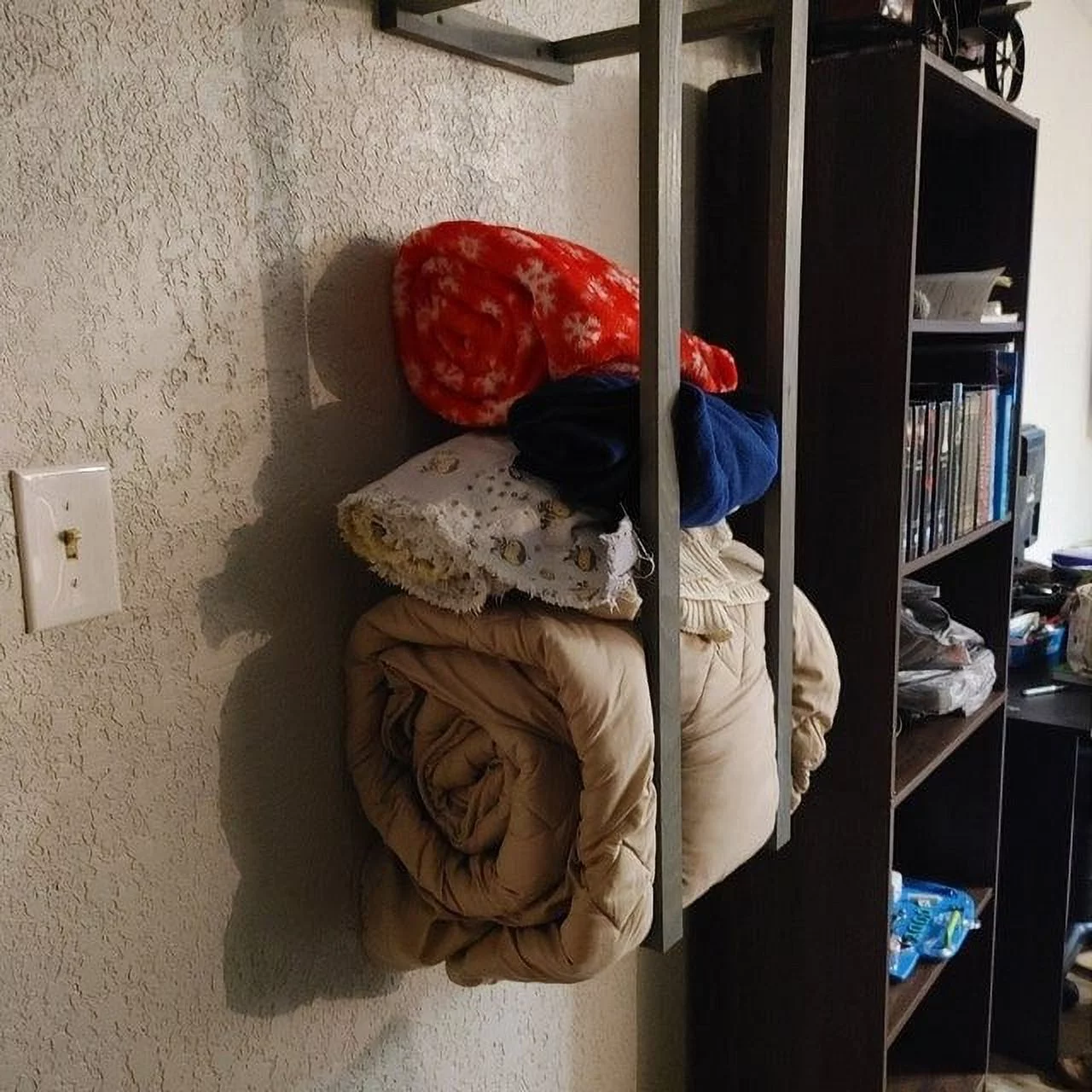 Stumps Custom Wood Stylish and Functional Wooden Blanket Holder for Organized Living Spaces 48 inches Length x 12 inches Width Weathered Grey