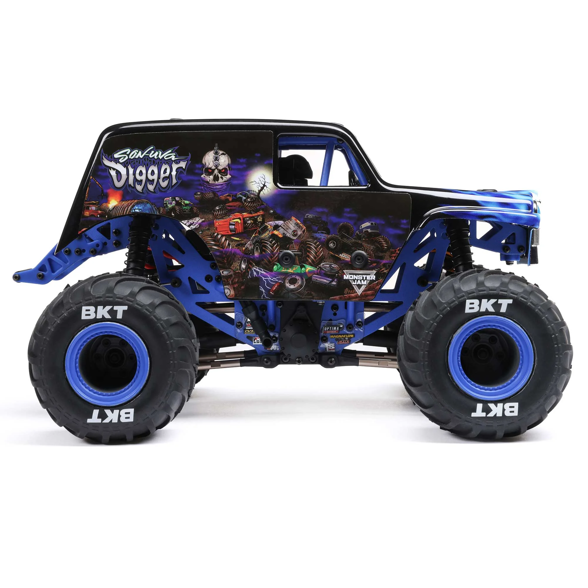 Losi 1/18 Mini LMT 4 Wheel Drive Son Uva Digger Monster Truck Brushed RTR LOS01026T2