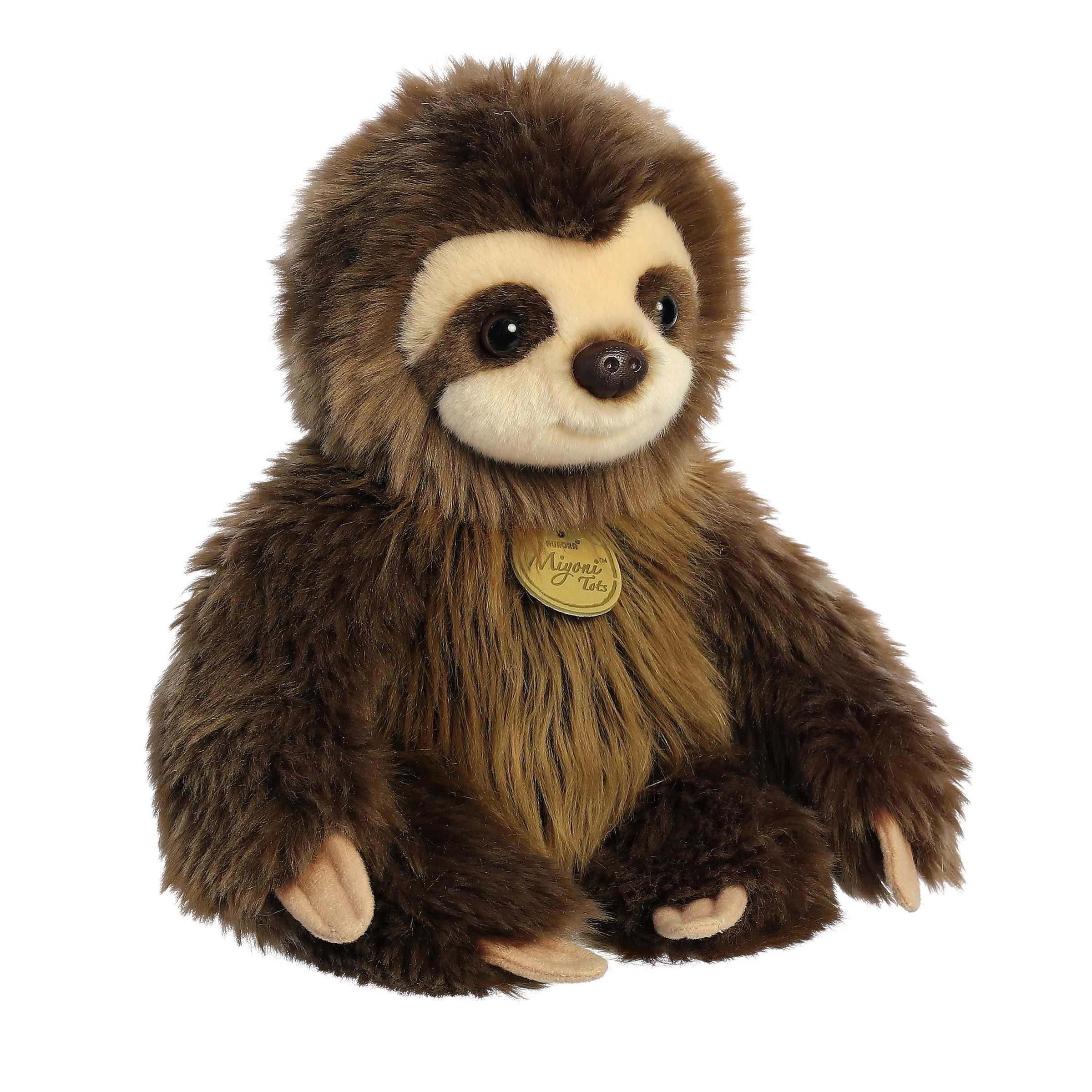 Aurora  8.5 in. Adorable Miyoni Baby Sloth Lifelike Detail Cherished Companionship Stuffed Animal Toy, Brown