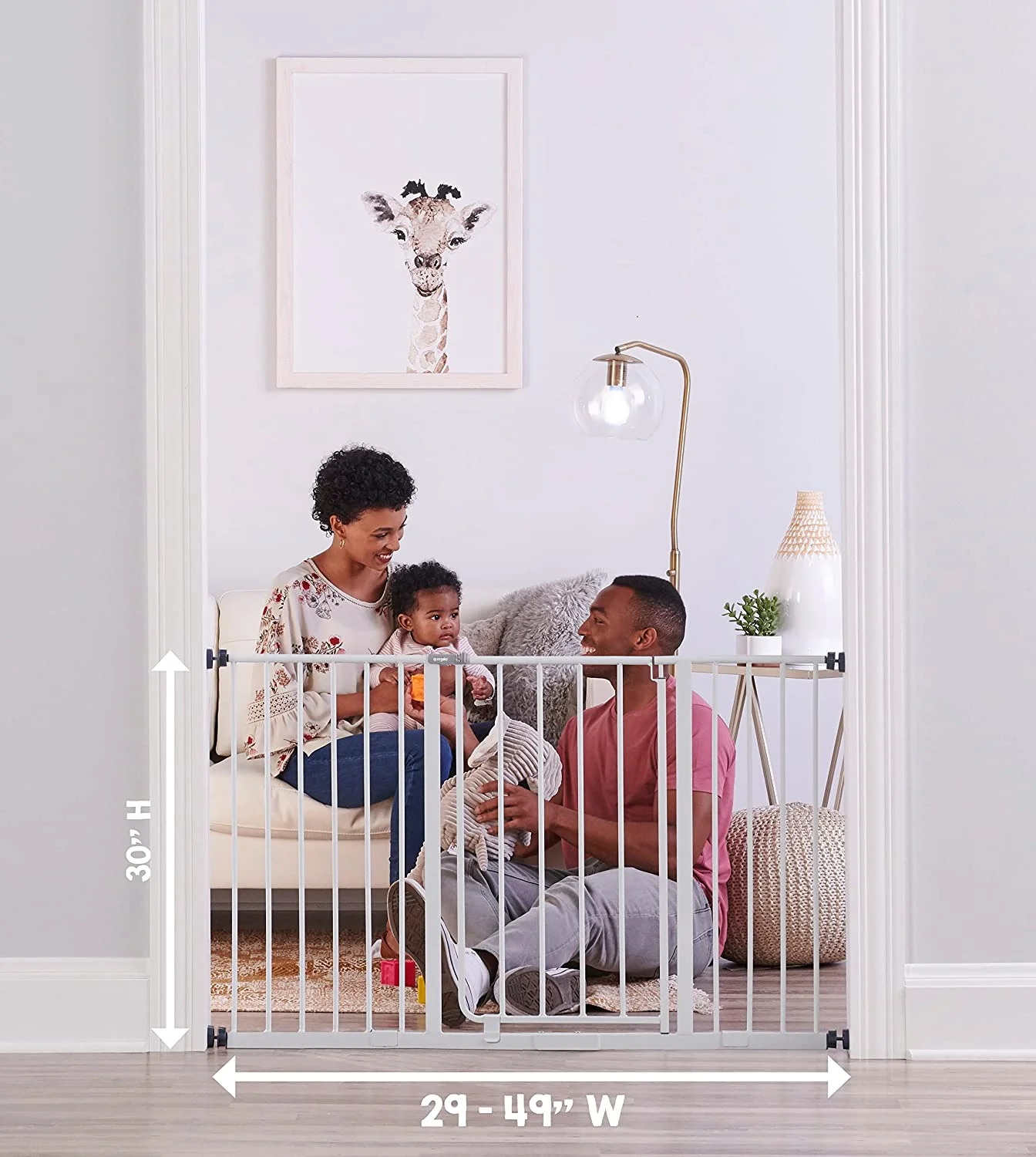 QINBI 192-Inch Super Wide Adjustable Baby Gate and Play Yard, 4-in-1, Bonus Kit, 4 Count (Pack of 1 & Easy Open 47-Inch Super Wide Walk Thru Baby Gate, Bonus Kit