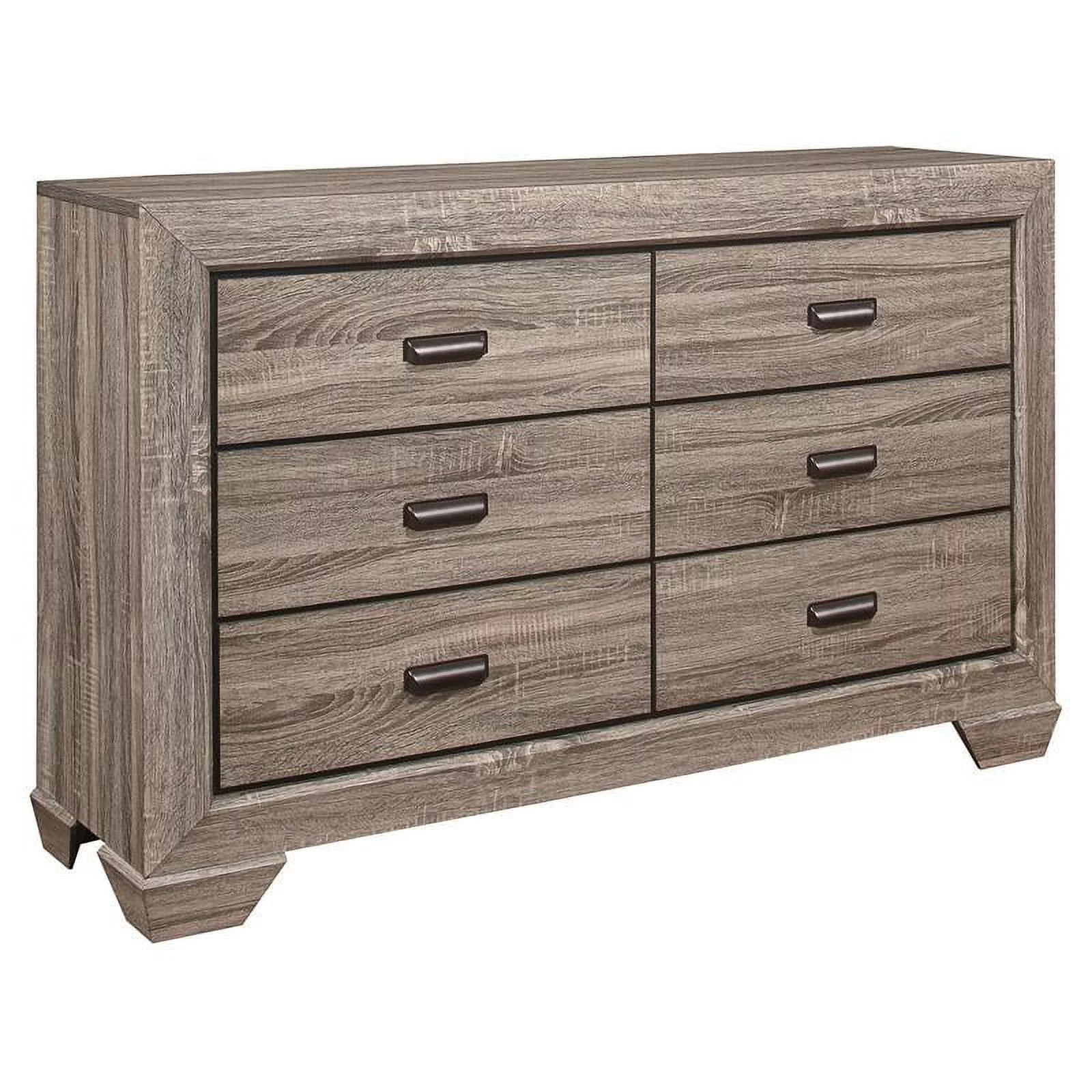 Pemberly Row 6 Drawers Contemporary Wood Dresser in Natural
