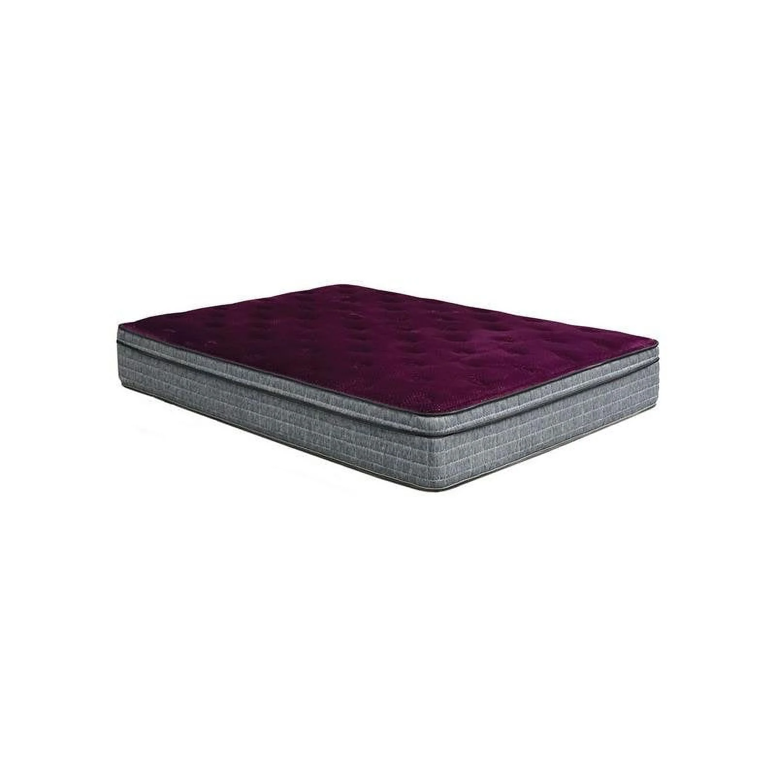 Furniture of America Bo Fabric 13-Inch Queen Euro Pillow Top Mattress in Gray