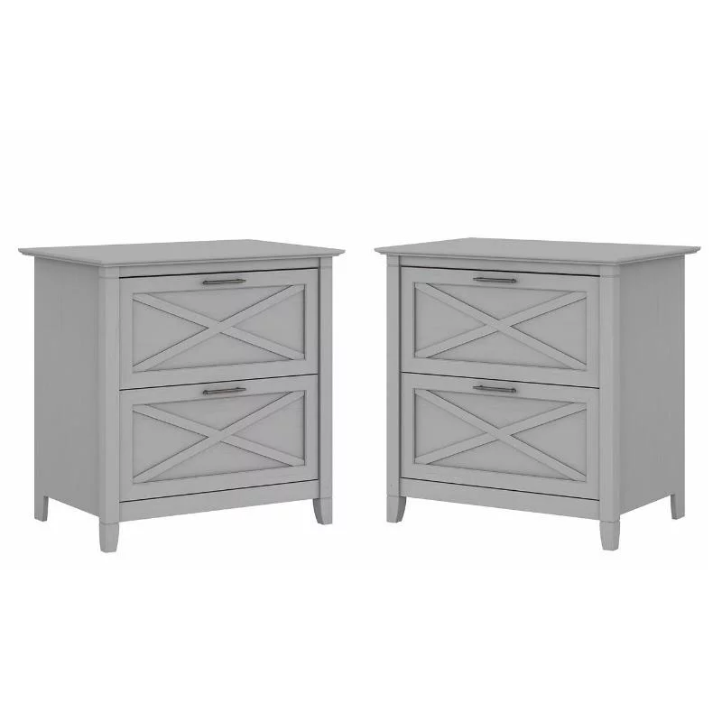 Home Square 2 Piece Lateral Filing Cabinet Set with 2 Drawer in Cape Cod Gray