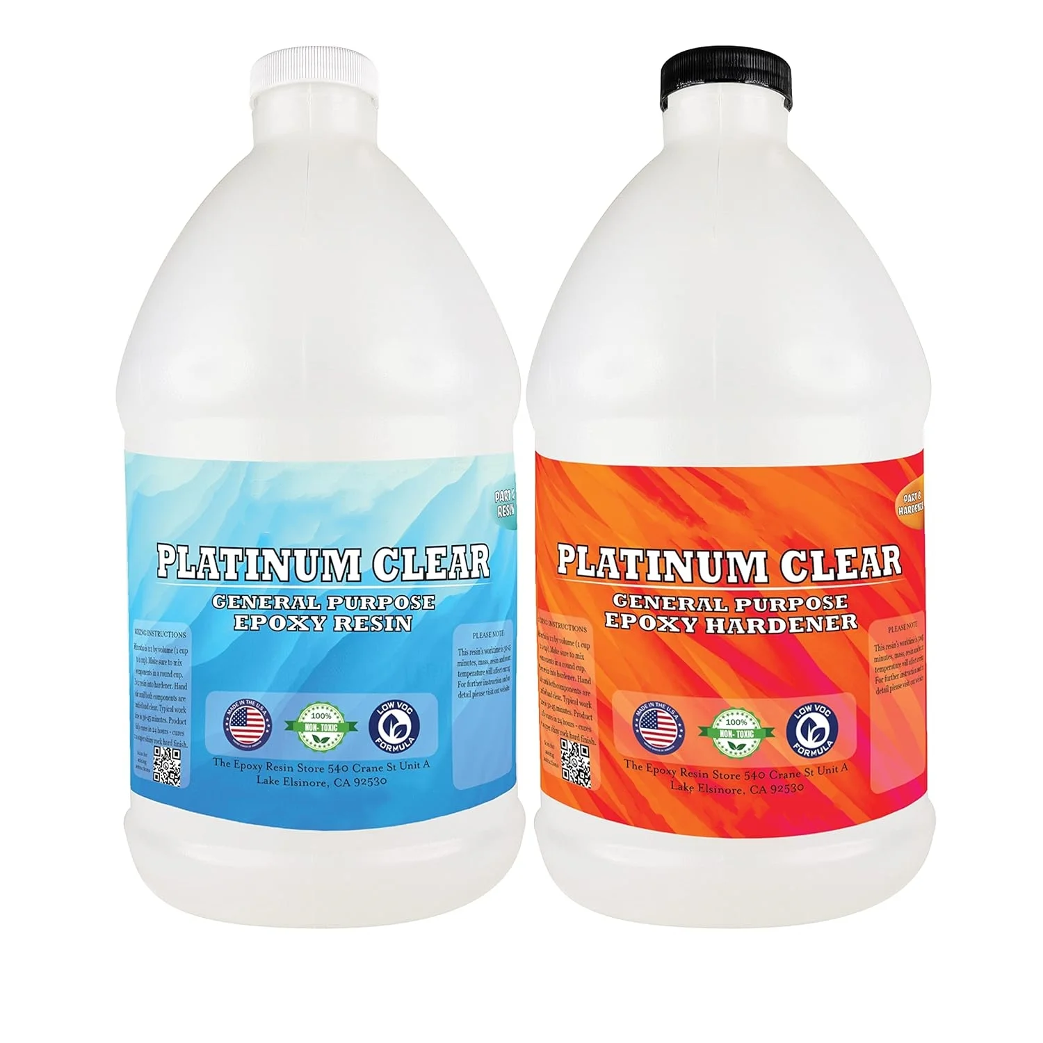 Clear, 2 Part Epoxy Resin Kit, for Tabletops, Composite, Construction, Arts & Crafts - 2 Gallon Kit