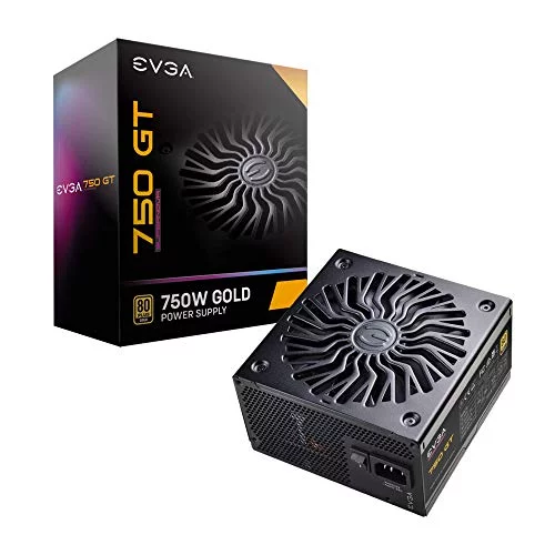 EVGA Supernova 750 GT, 80 Plus Gold 750W, Fully Modular, Auto Eco Mode with FDB Fan, 7 Year Warranty, Includes Power ON Self Tester, Compact 150mm Size, Power Supply 220-GT-0750-Y1