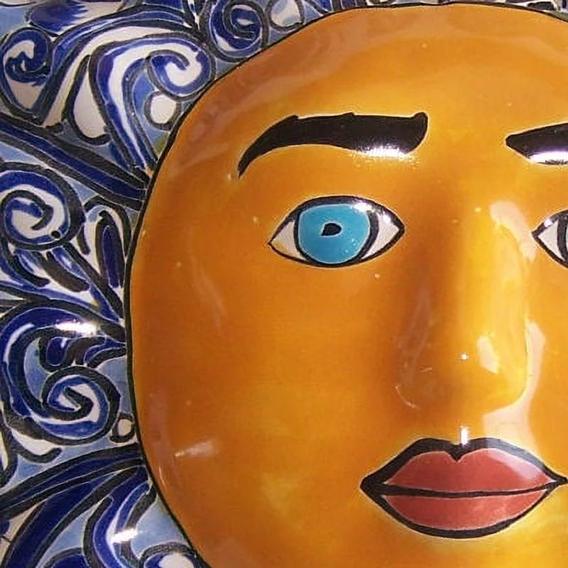 Blue Talavera Ceramic Sun Face