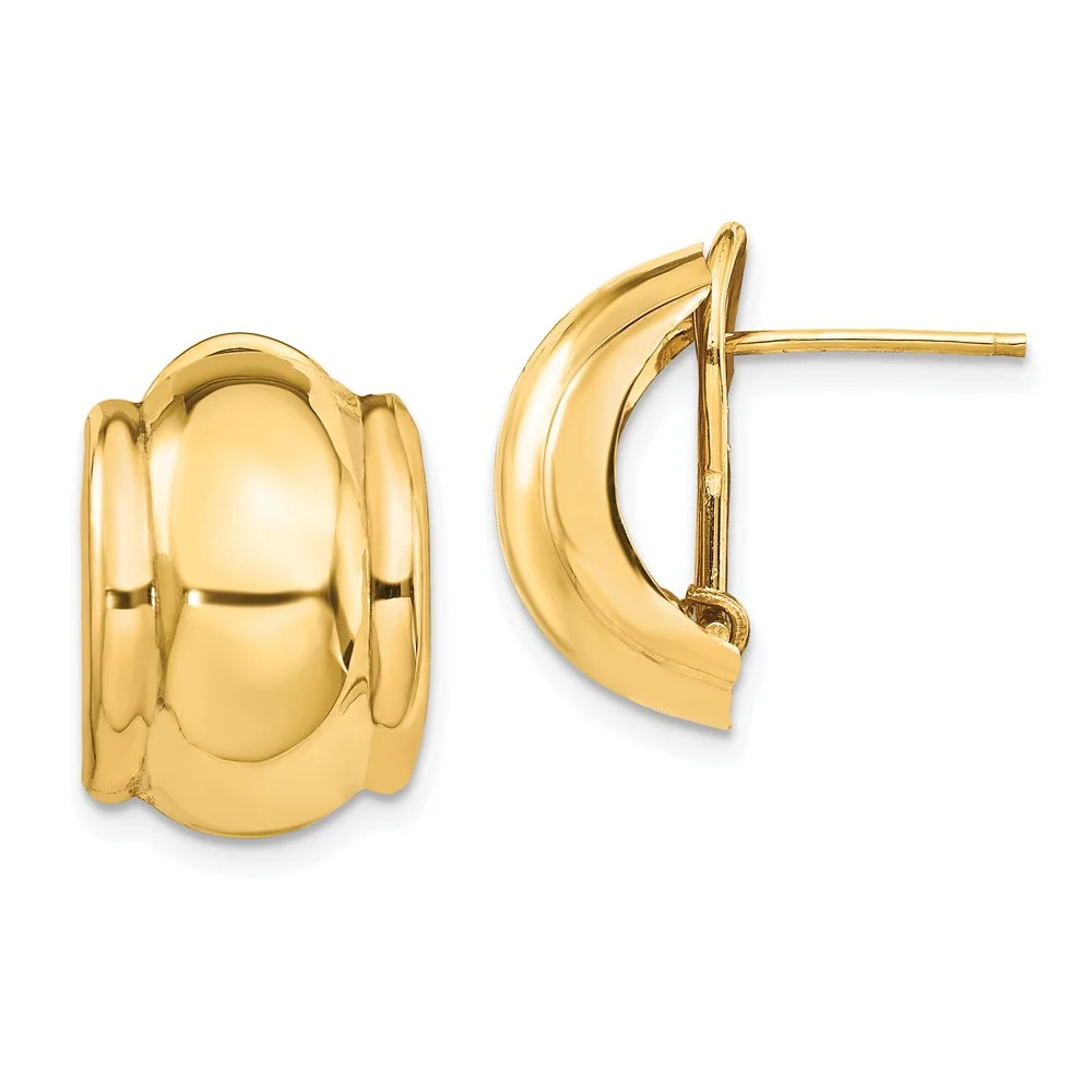 Primal Gold 14 Karat Yellow Gold Polished Fancy Omega Back Post Earrings