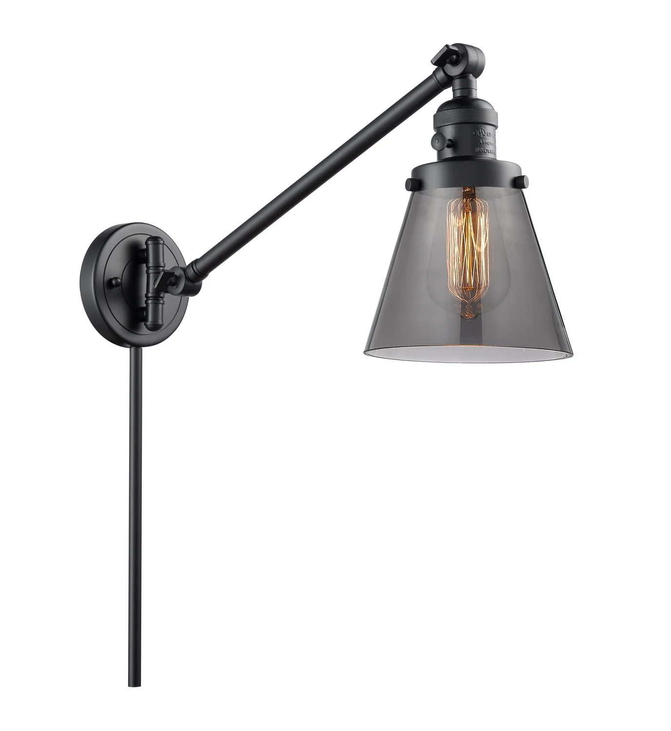 Innovations 237-BK-G63-LED One Light Swing Arm from Franklin Restoration collection