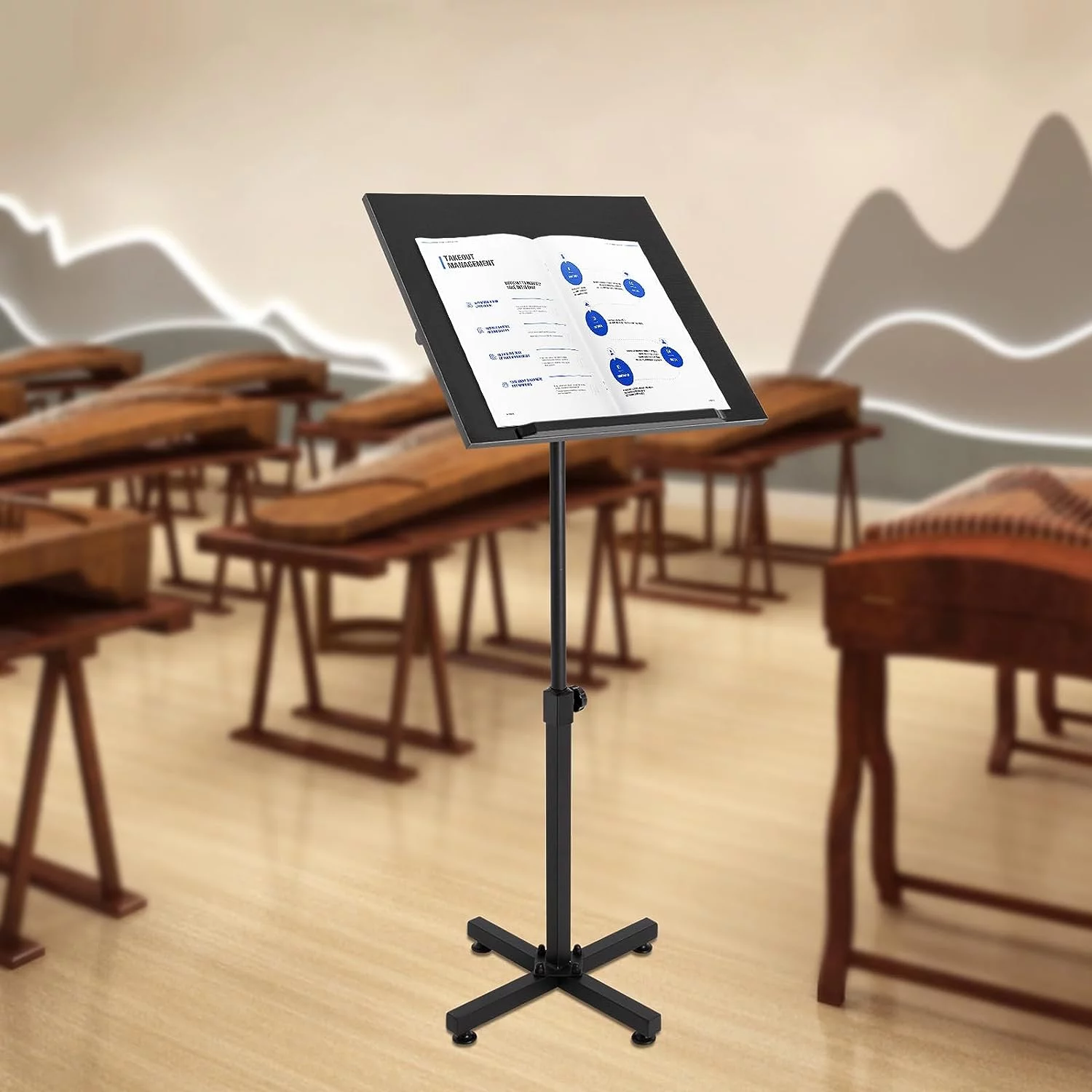 Fichiouy Portable Floor Lectern Podium Stand for Classroom, Office, Church, Tilting Desktop