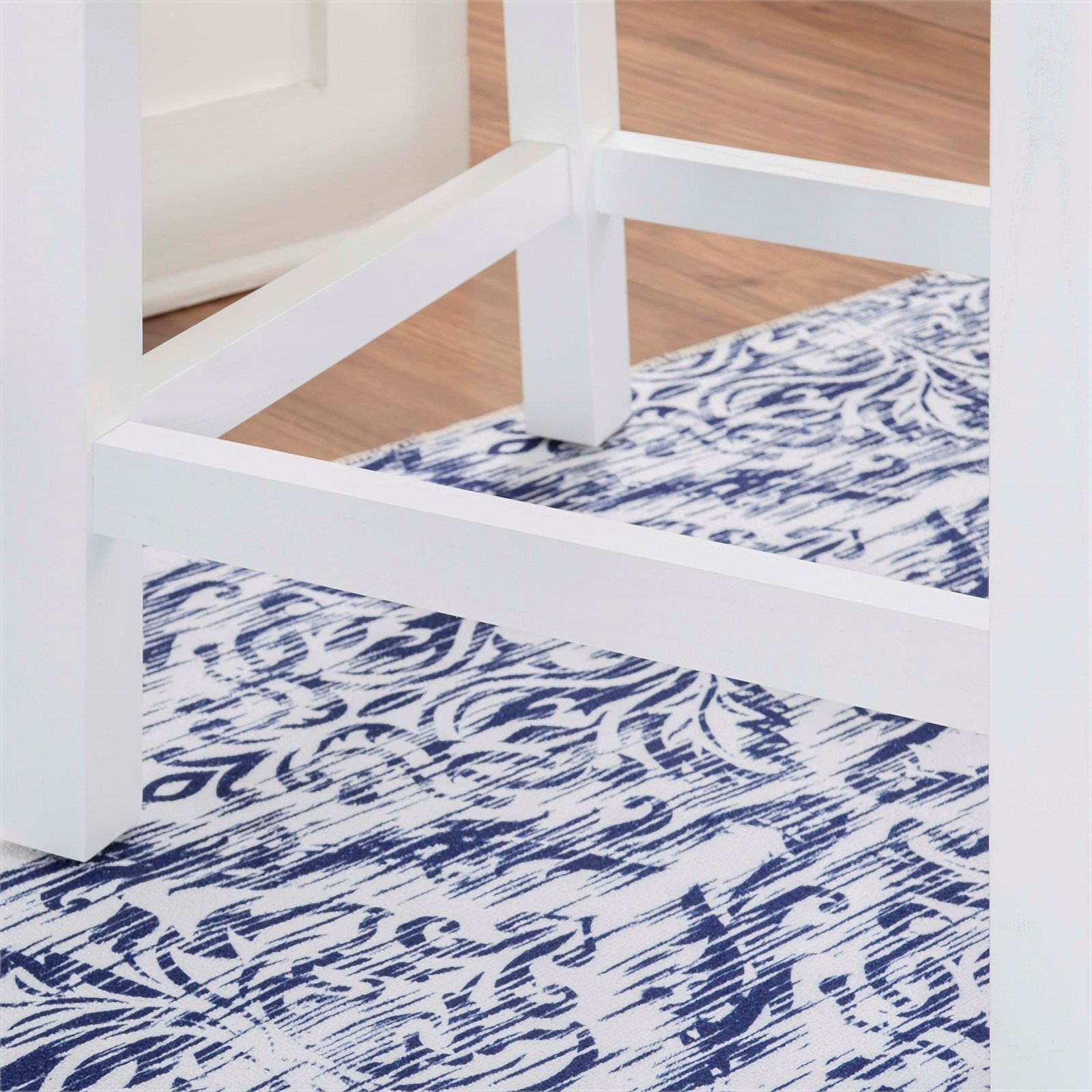 Linon Malvern Solid Wood Commercial Grade Set of Two Counter Stools in White