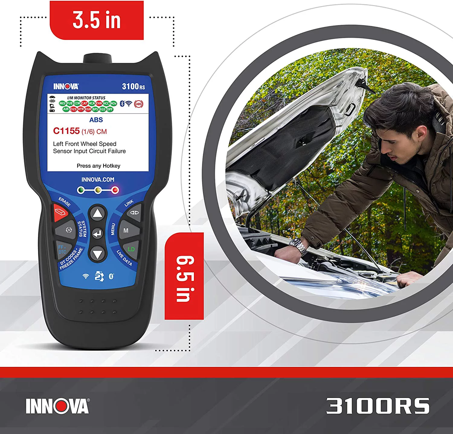 INNOVA 3100RS FixAssist Bluetooth Code Reader Vehicle Diagnostic Scanner