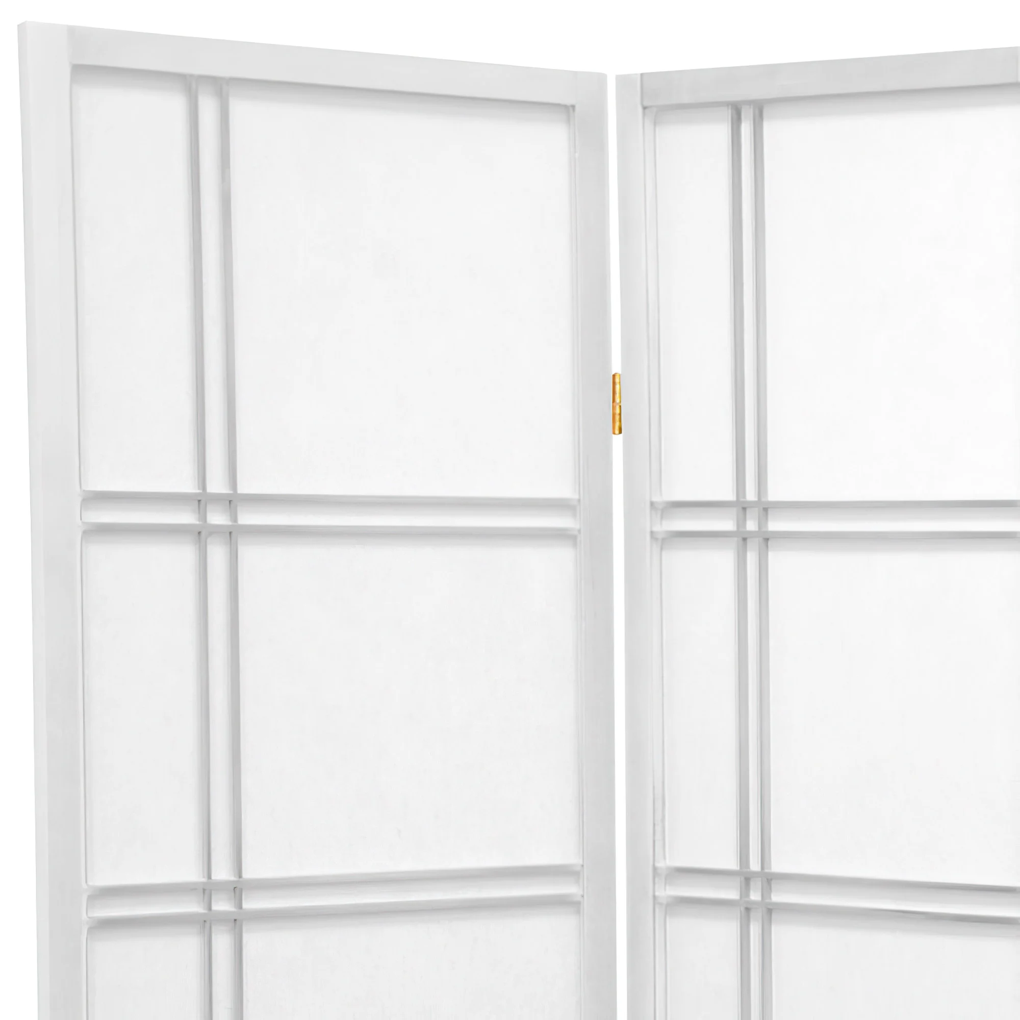 Oriental Furniture 4 ft. Tall Double Cross Shoji Screen, white color, 3 panel