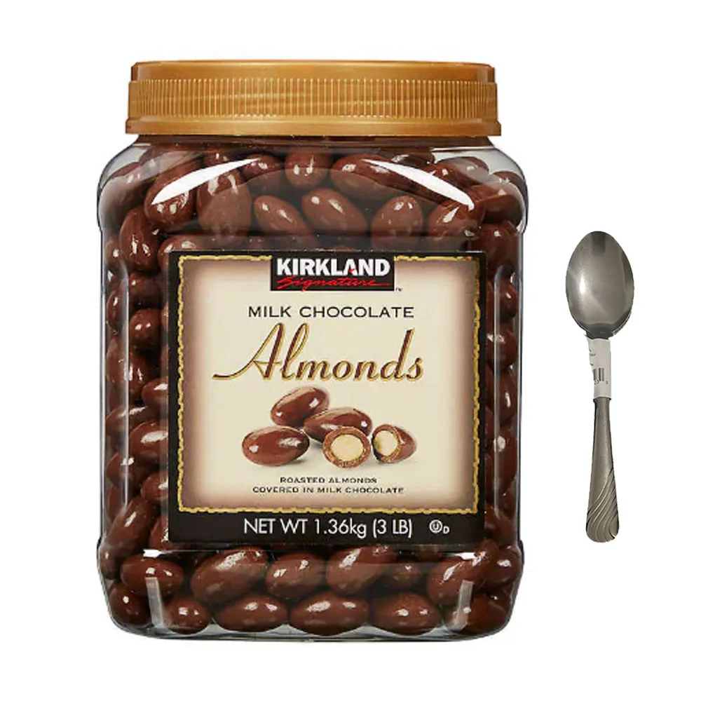 Kirkland Signature Almonds Milk Chocolate 48 OuncesWith Spoon
