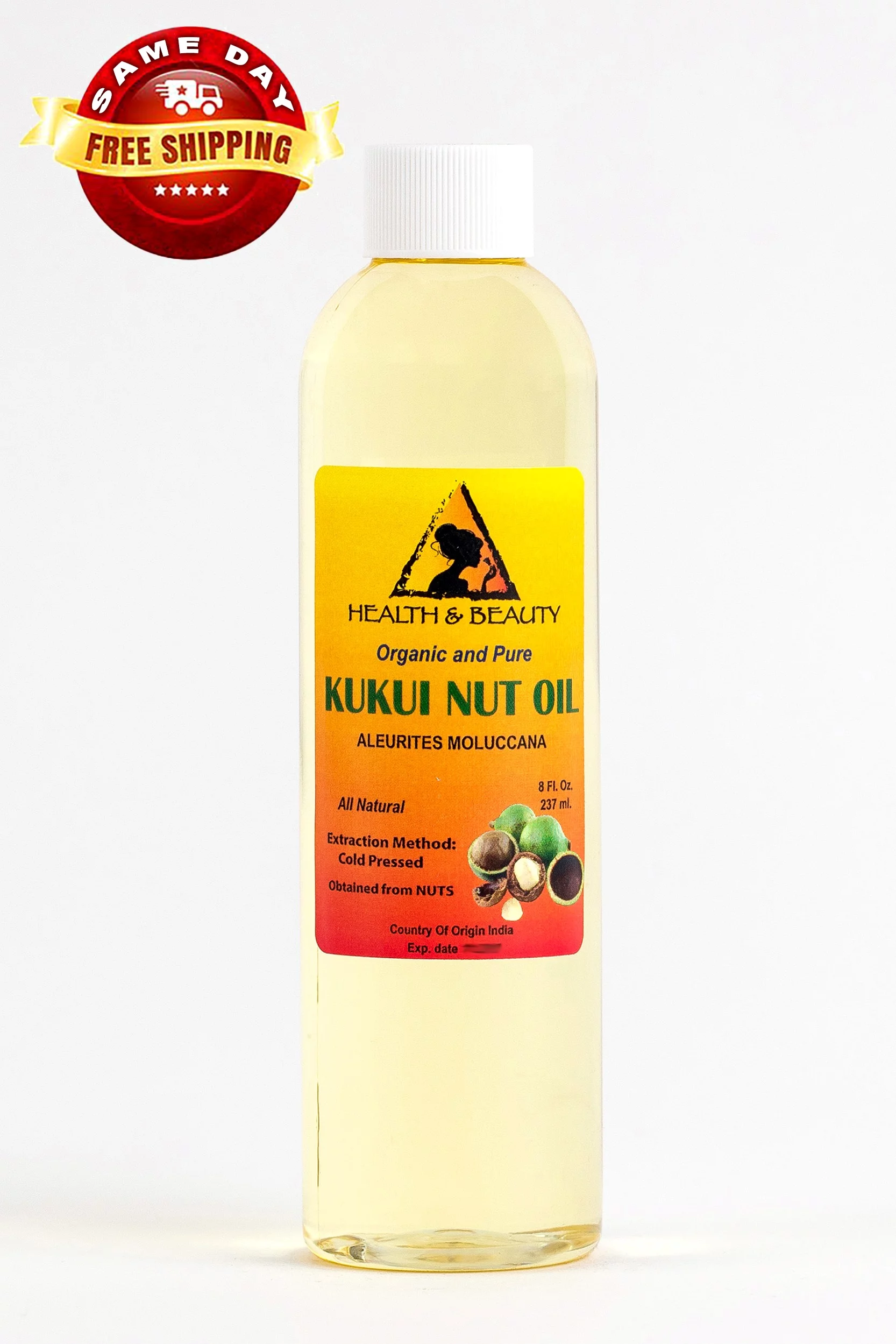 KUKUI NUT OIL ORGANIC CARRIER COLD PRESSED NATURAL 100% PURE 8 OZ