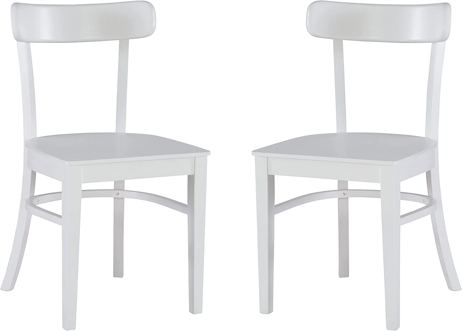 HYUN Dayleen White Wooden Dining Chairs, Set of 2 Fully Assembled