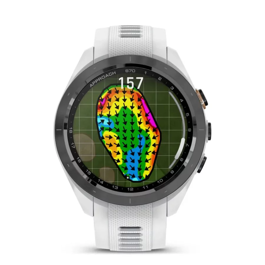 Garmin Approach S70 42 mm Premium GPS Golf Watch, White Band with 2 YR Warranty Bundle