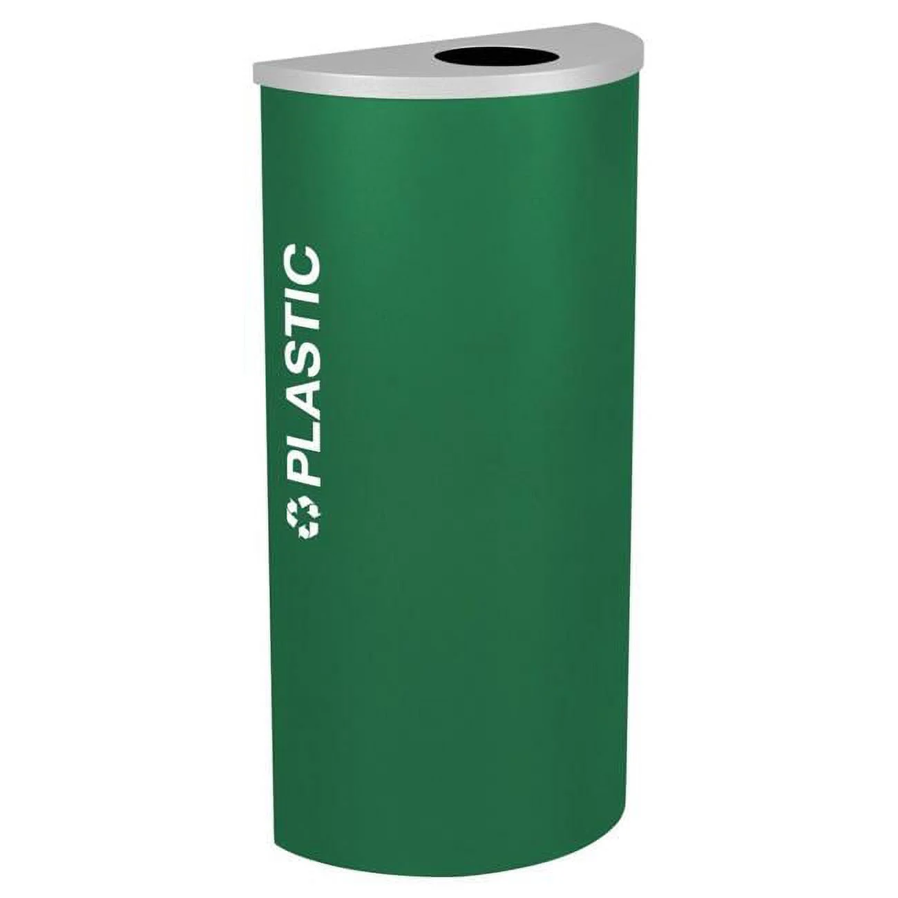 Kaleidoscope 8 Gallon Half Round Recycle Bin for Plastic - Emerald Texture