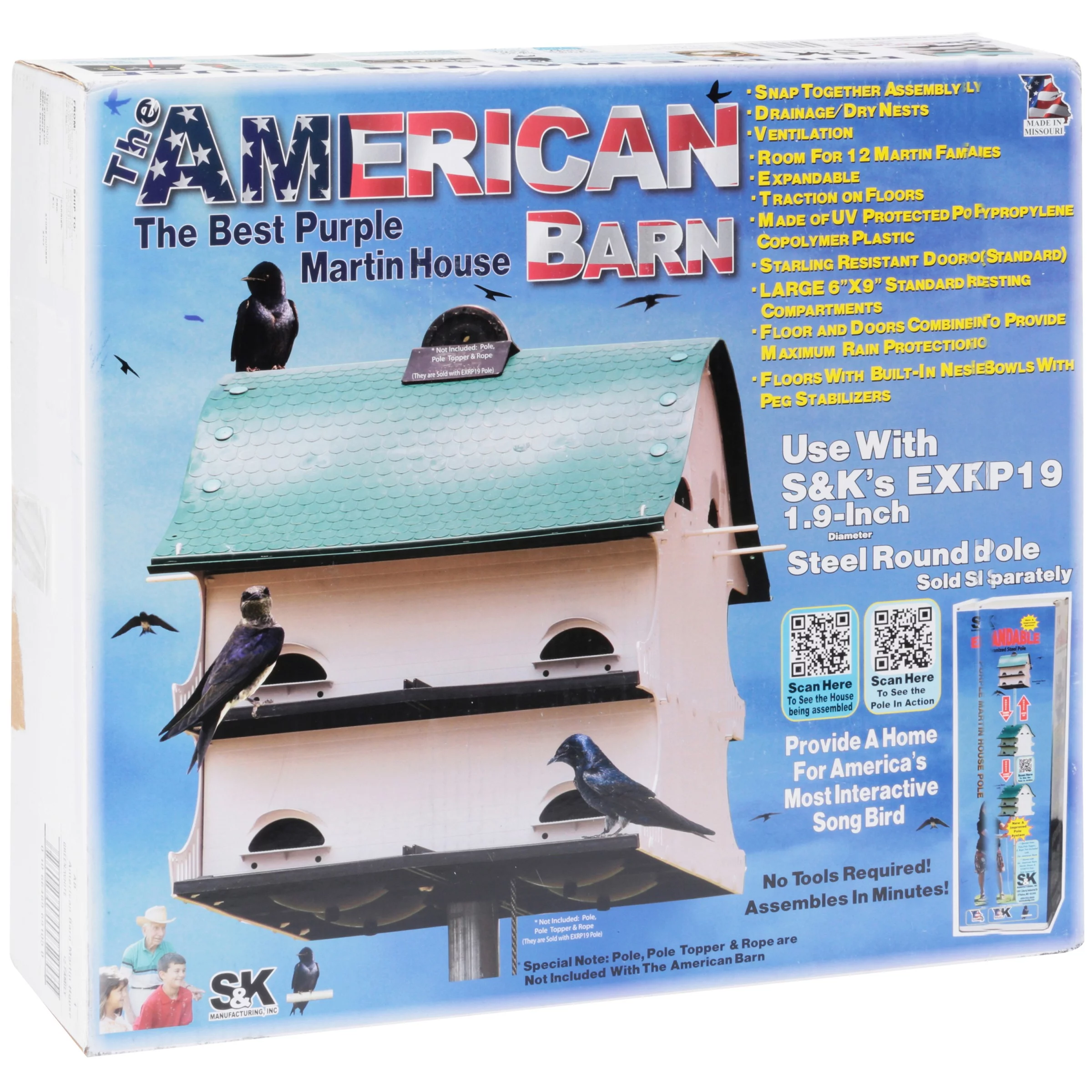 The American Barn Purple Marlin Bird House Box
