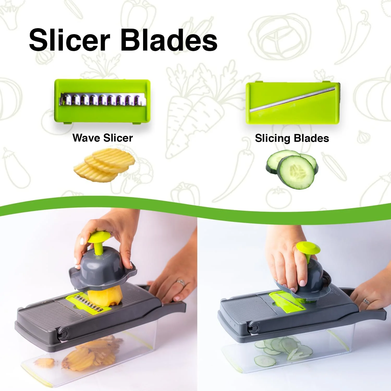 SEVEN BUSSZ Vegetable Chopper, Pro Onion, Multifunctional 16 in 1 Food Chopper, Kitchen Vegetable Cutter Slicer Dicer,Veggie Chopper With 8 Blades, Potatoes, Carrot and Garlic Chopper With Container