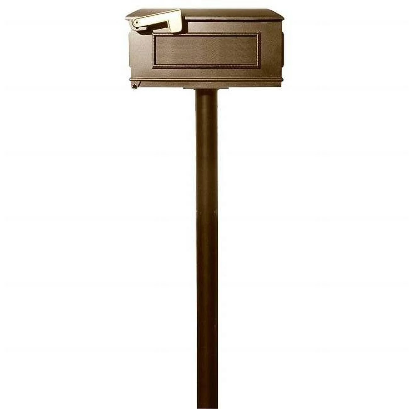 The Hanford Triple Lewiston Bronze Mailbox Post System with Scroll Supports - 70 x 28 x 20 in.